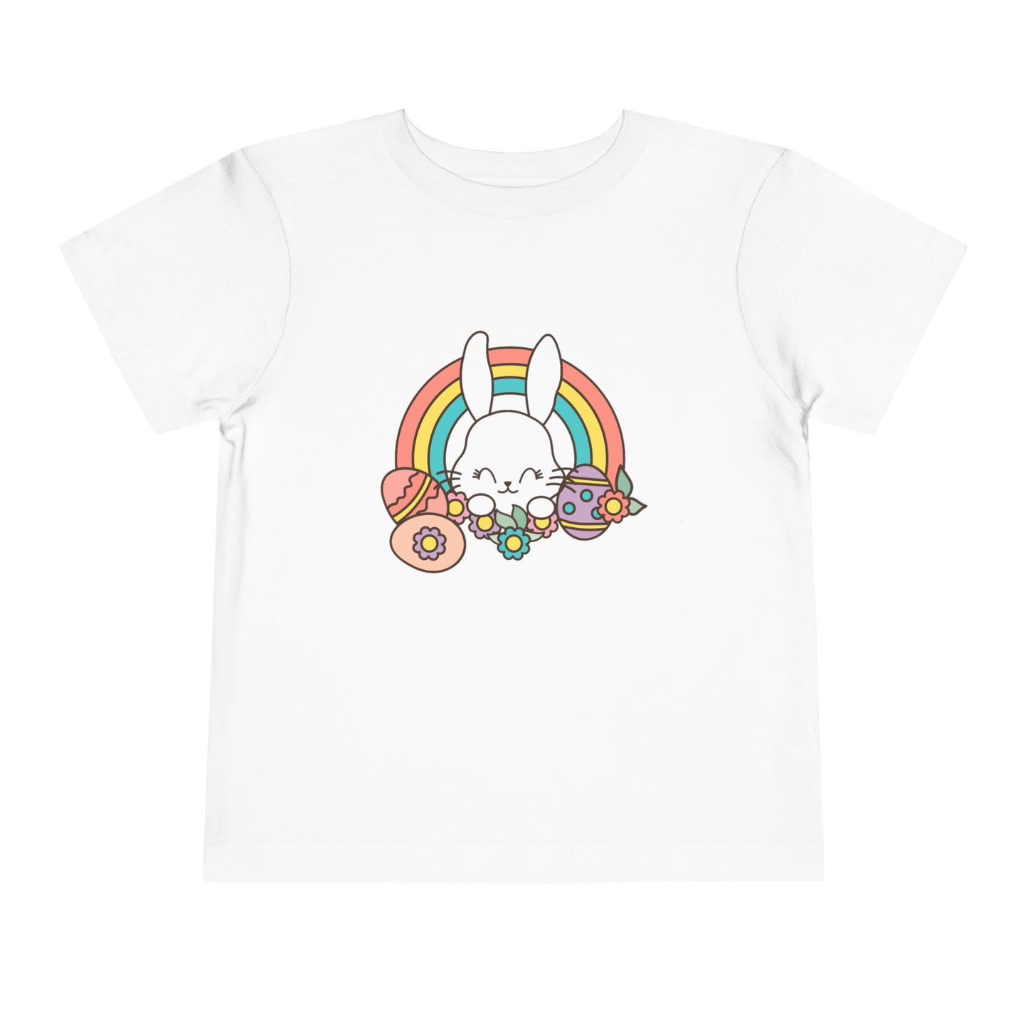 Happy Easter Rainbow Bunny - Toddler Short Sleeve Tee