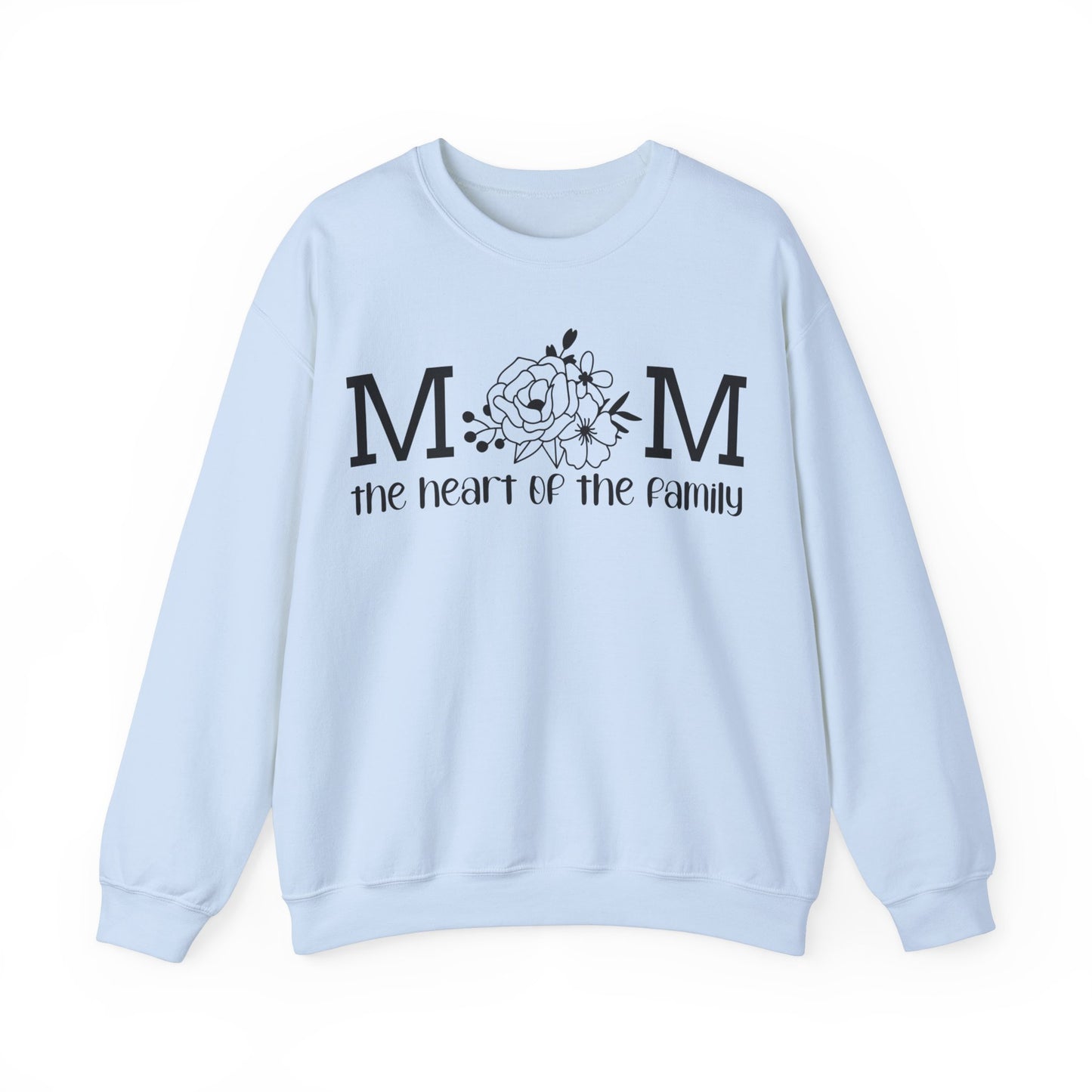 Mom The Heart of The Family Unisex Heavy Blend™ Crewneck Sweatshirt