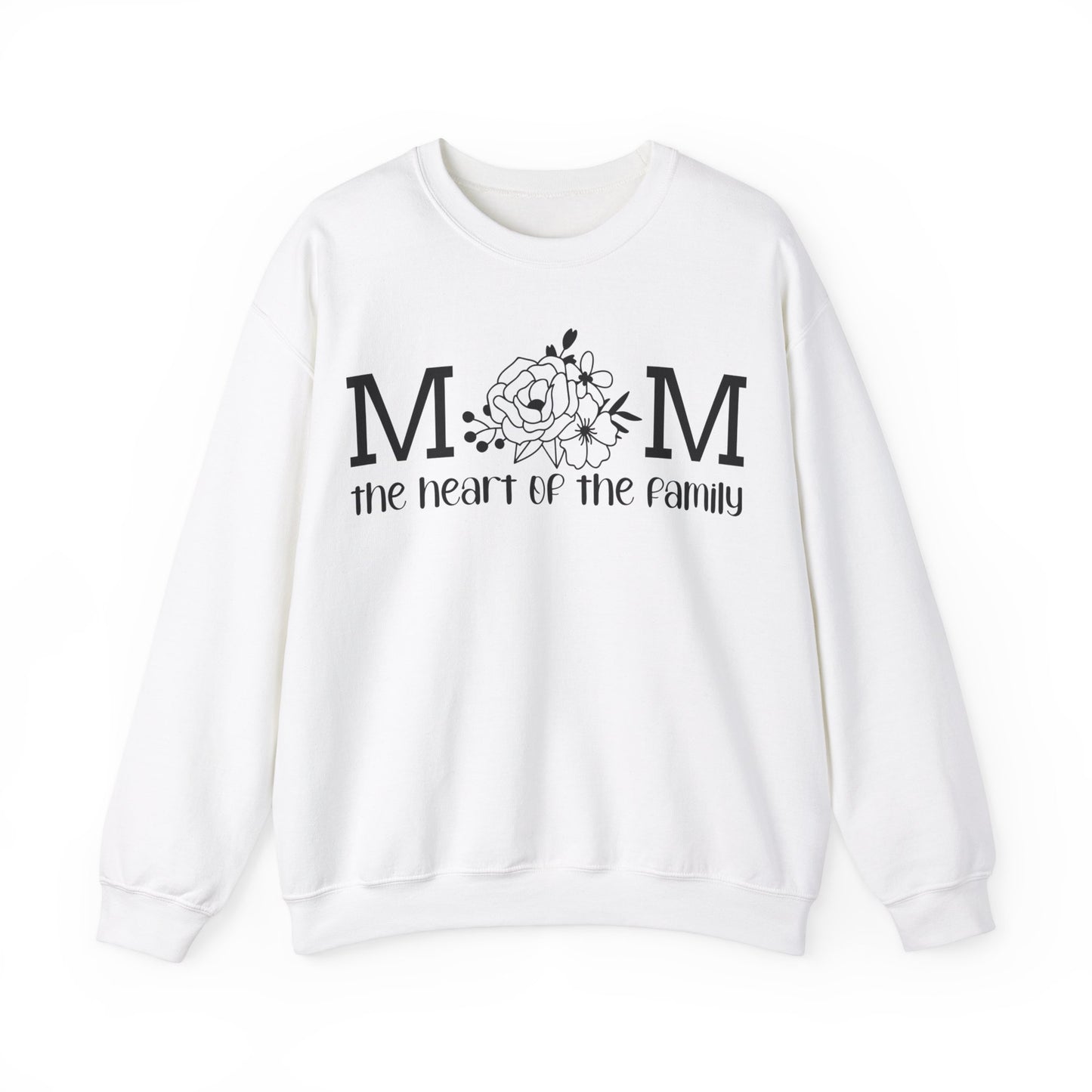Mom The Heart of The Family Unisex Heavy Blend™ Crewneck Sweatshirt