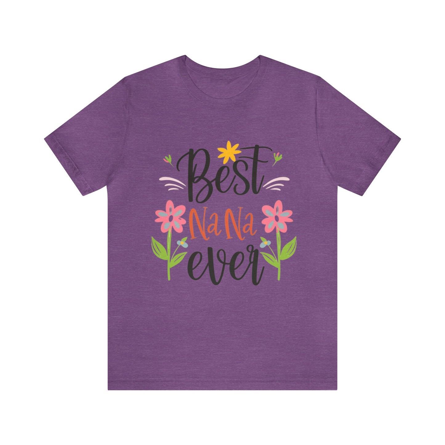 Best Nana Ever Unisex T-shirt with Flower Design, Quality Cotton T-Shirt