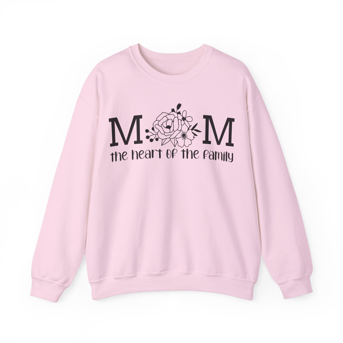 Mom The Heart of The Family Unisex Heavy Blend™ Crewneck Sweatshirt