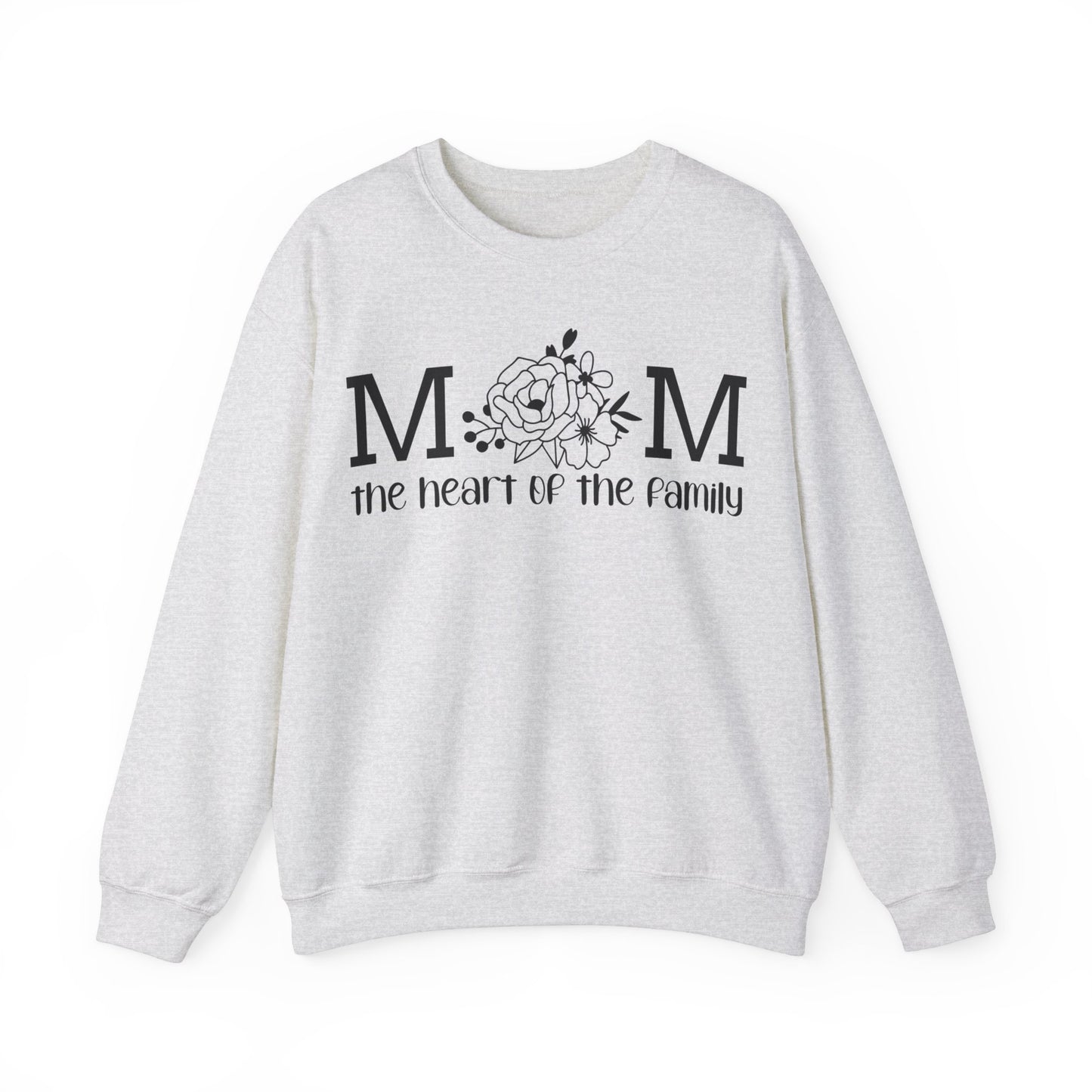Mom The Heart of The Family Unisex Heavy Blend™ Crewneck Sweatshirt