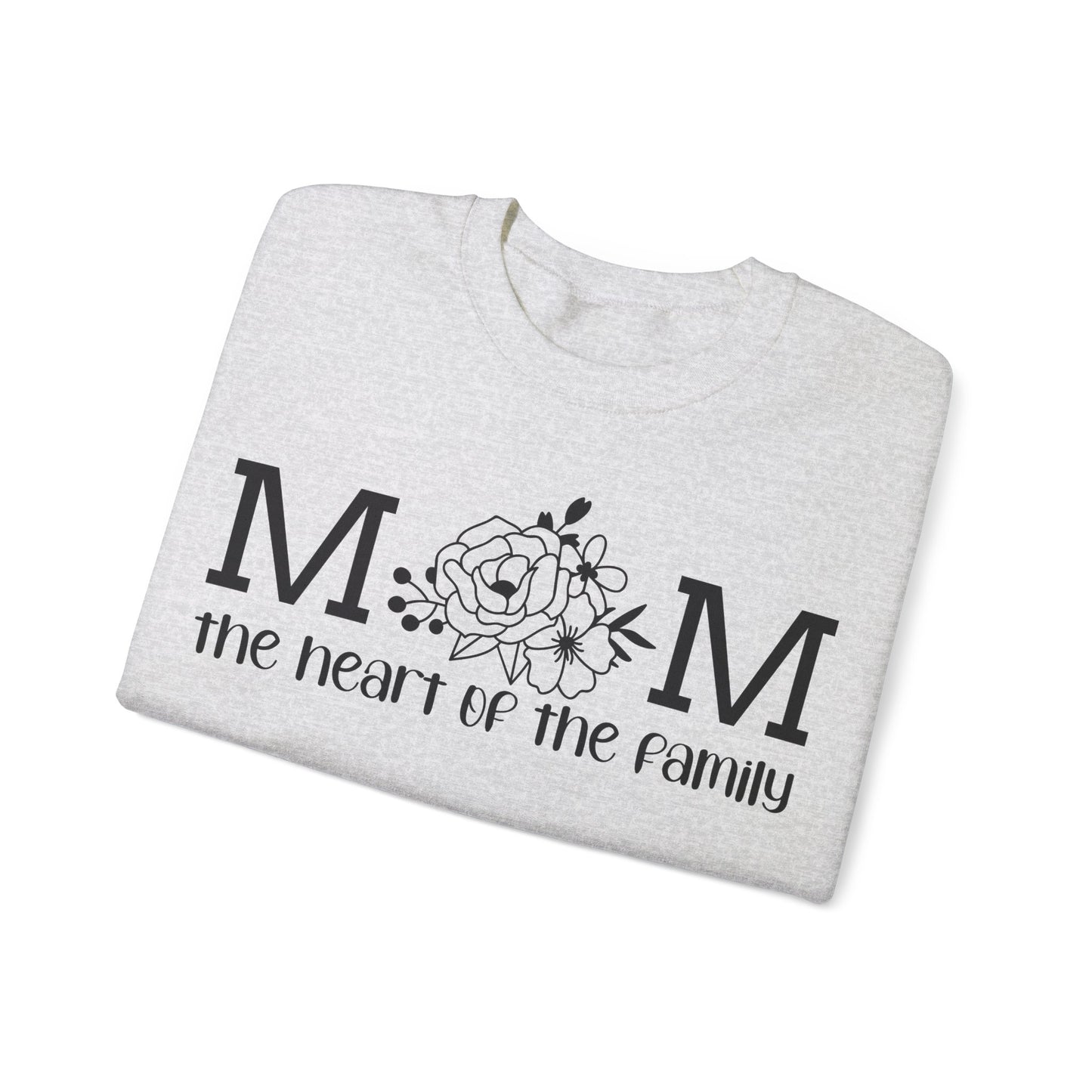 Mom The Heart of The Family Unisex Heavy Blend™ Crewneck Sweatshirt