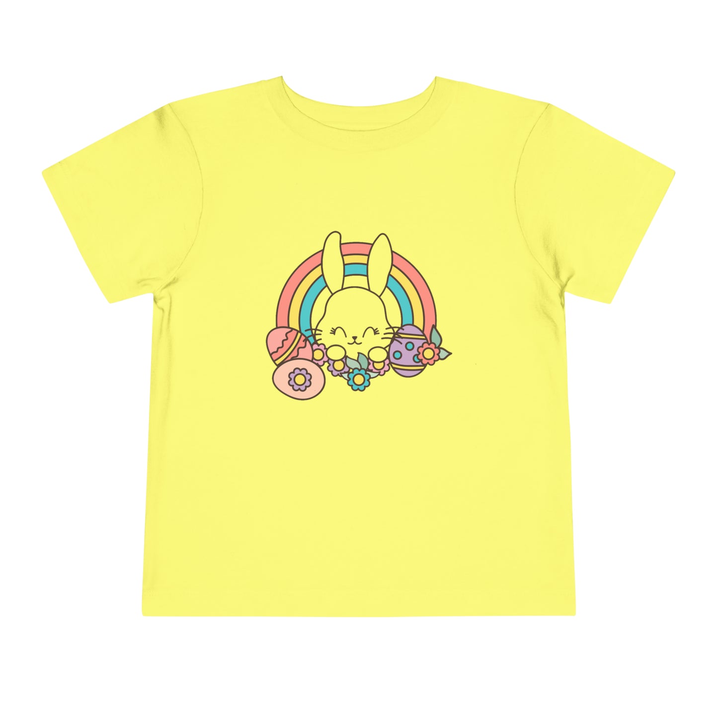 Happy Easter Rainbow Bunny - Toddler Short Sleeve Tee