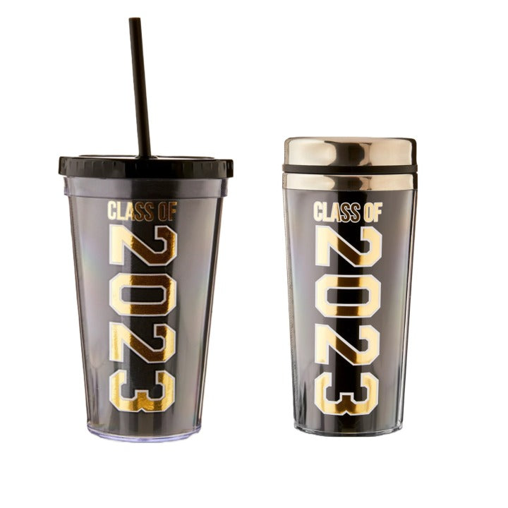 Class of 2023 Gold Foil Tumbler Gift Set