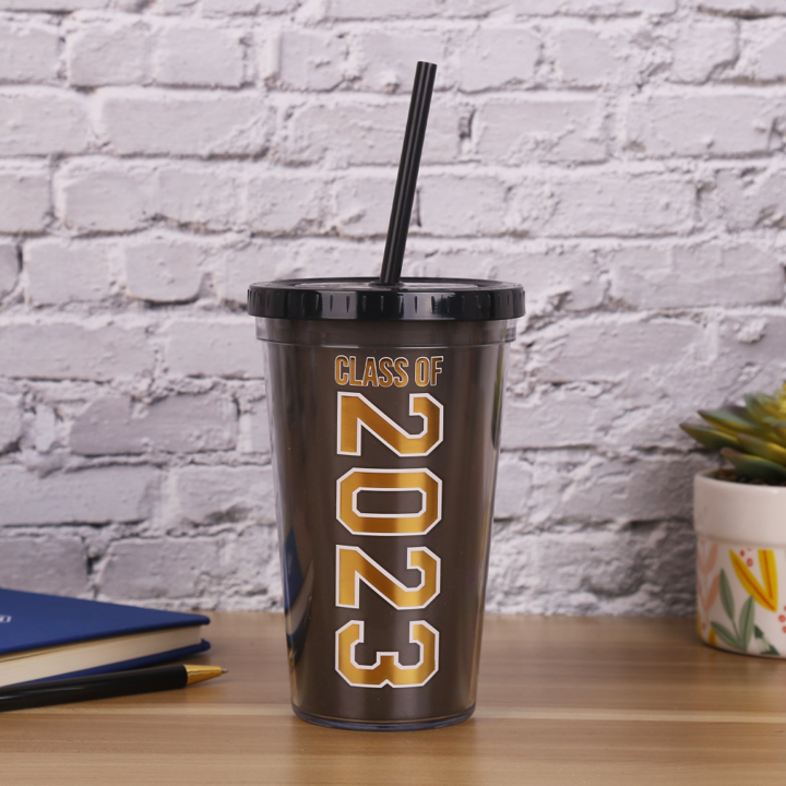 Class of 2023 Gold Foil Tumbler Gift Set
