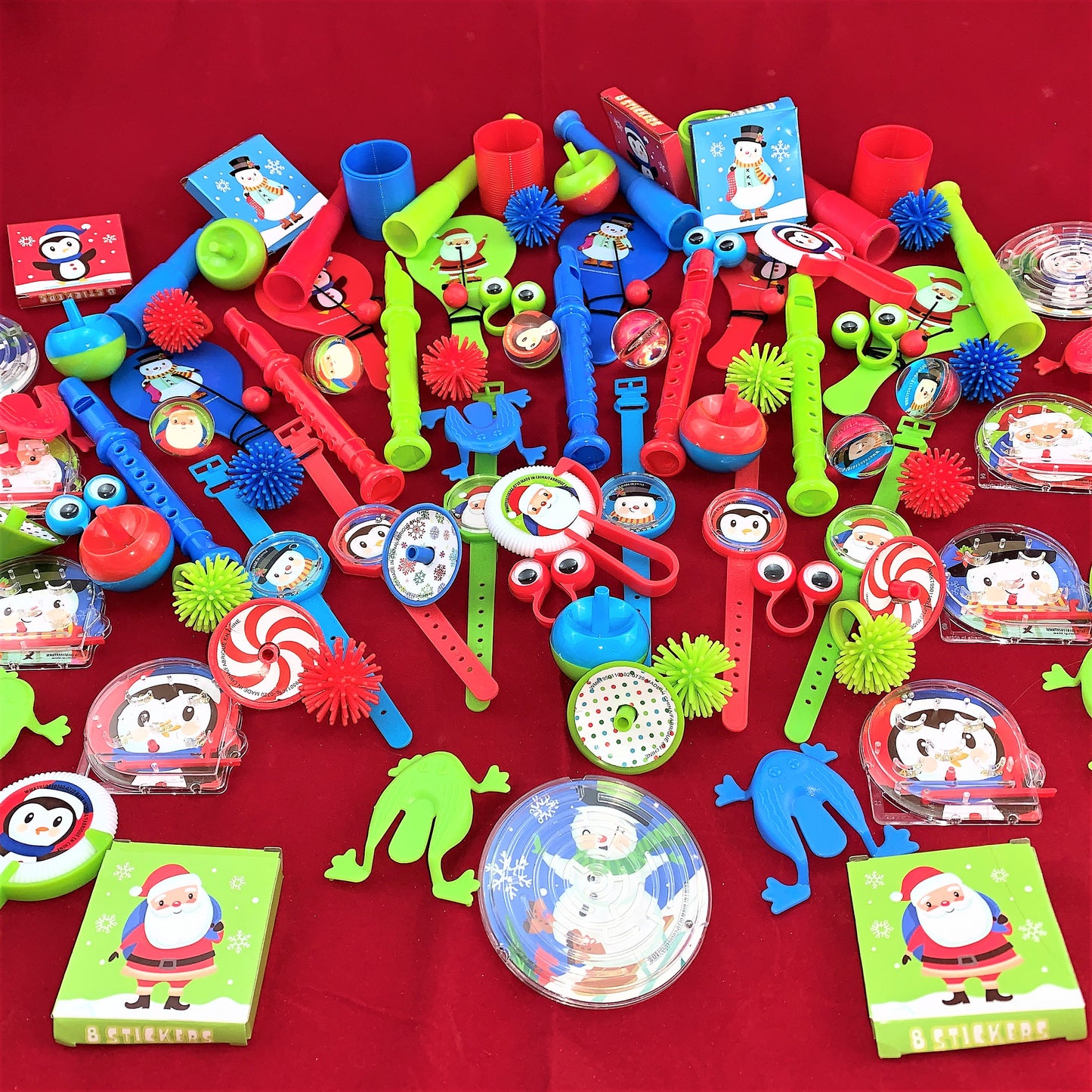 Christmas Holiday 96 PC Novelty Bundle, Christmas Party Favors, Stocking Stuffers