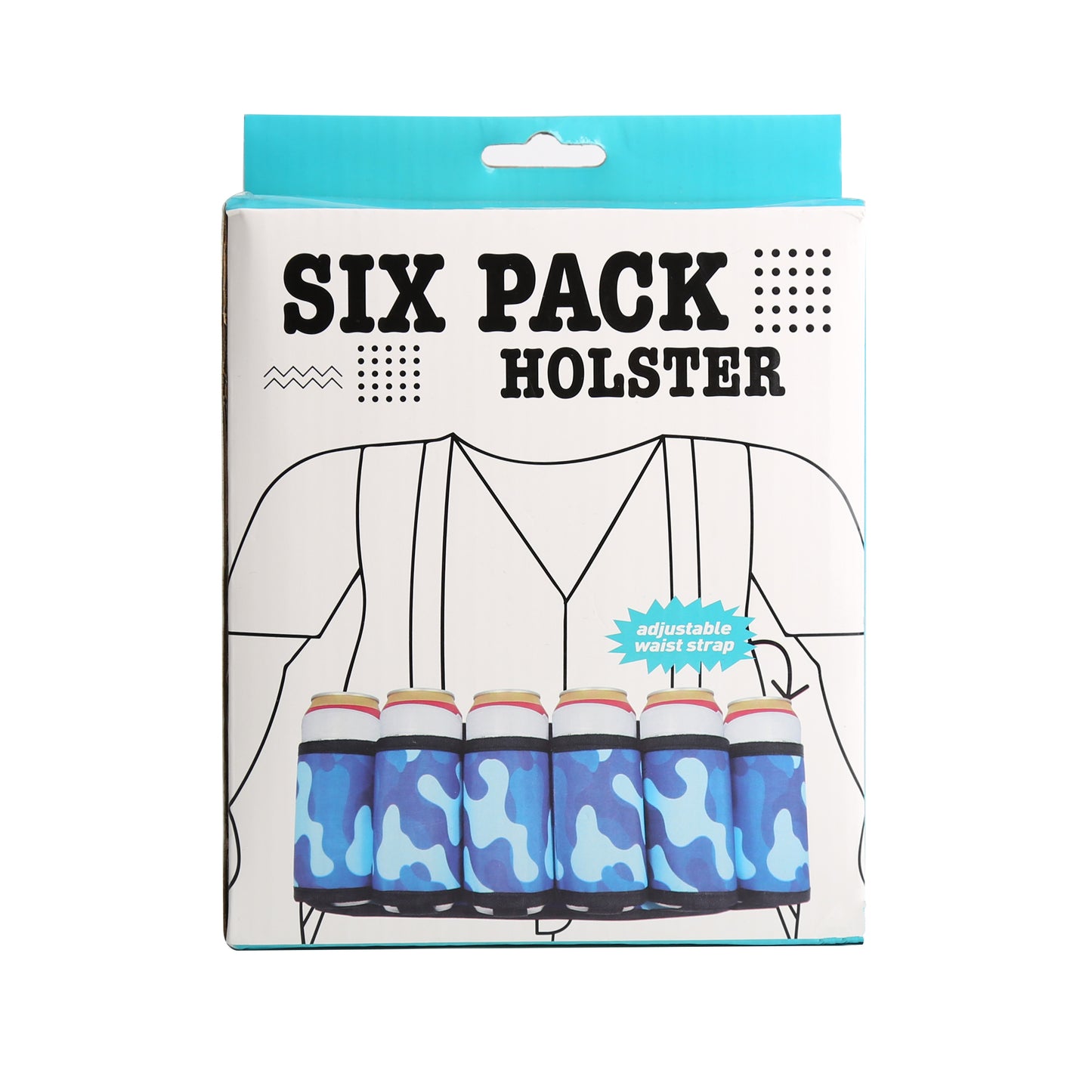 Camo Beer Belt, Adjustable 6 Pack Beer Can Holster, Party Accessory