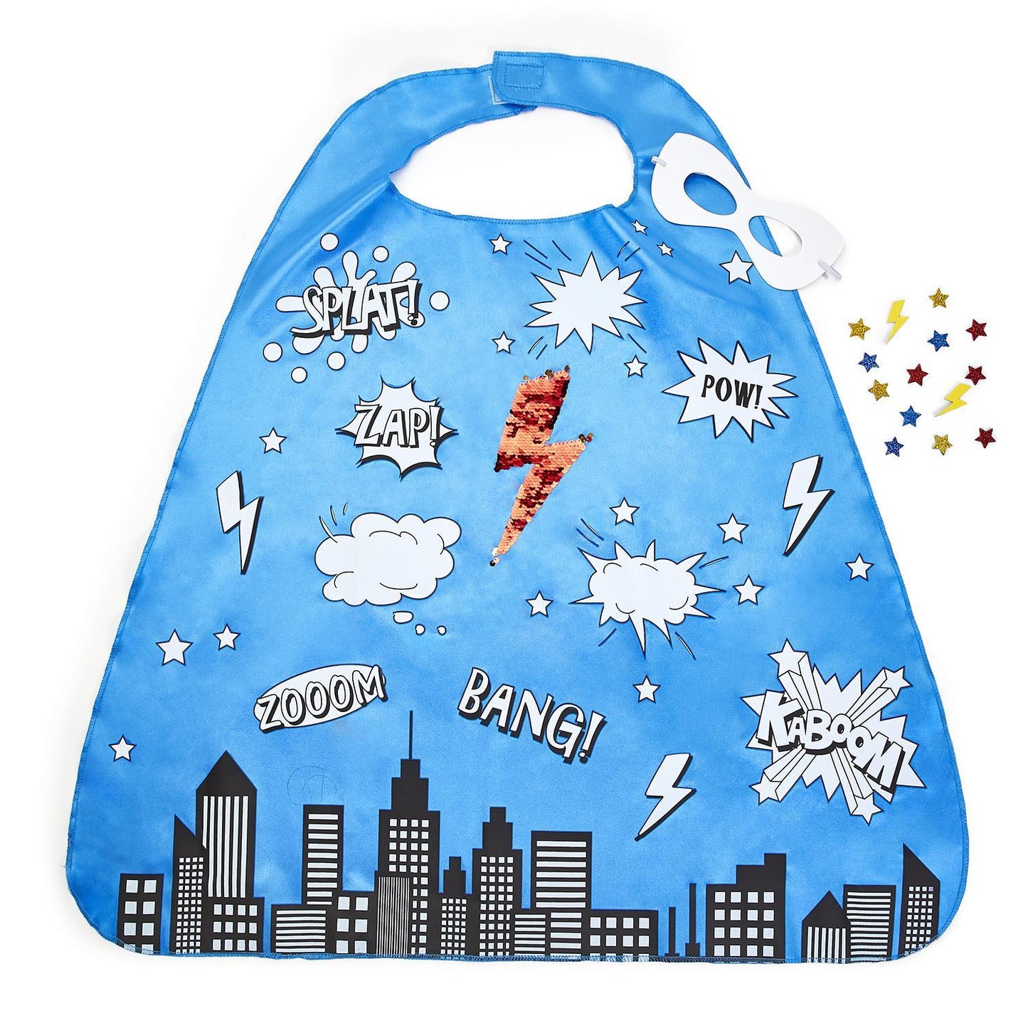 Cape, DIY Mask and Foam Stickers included