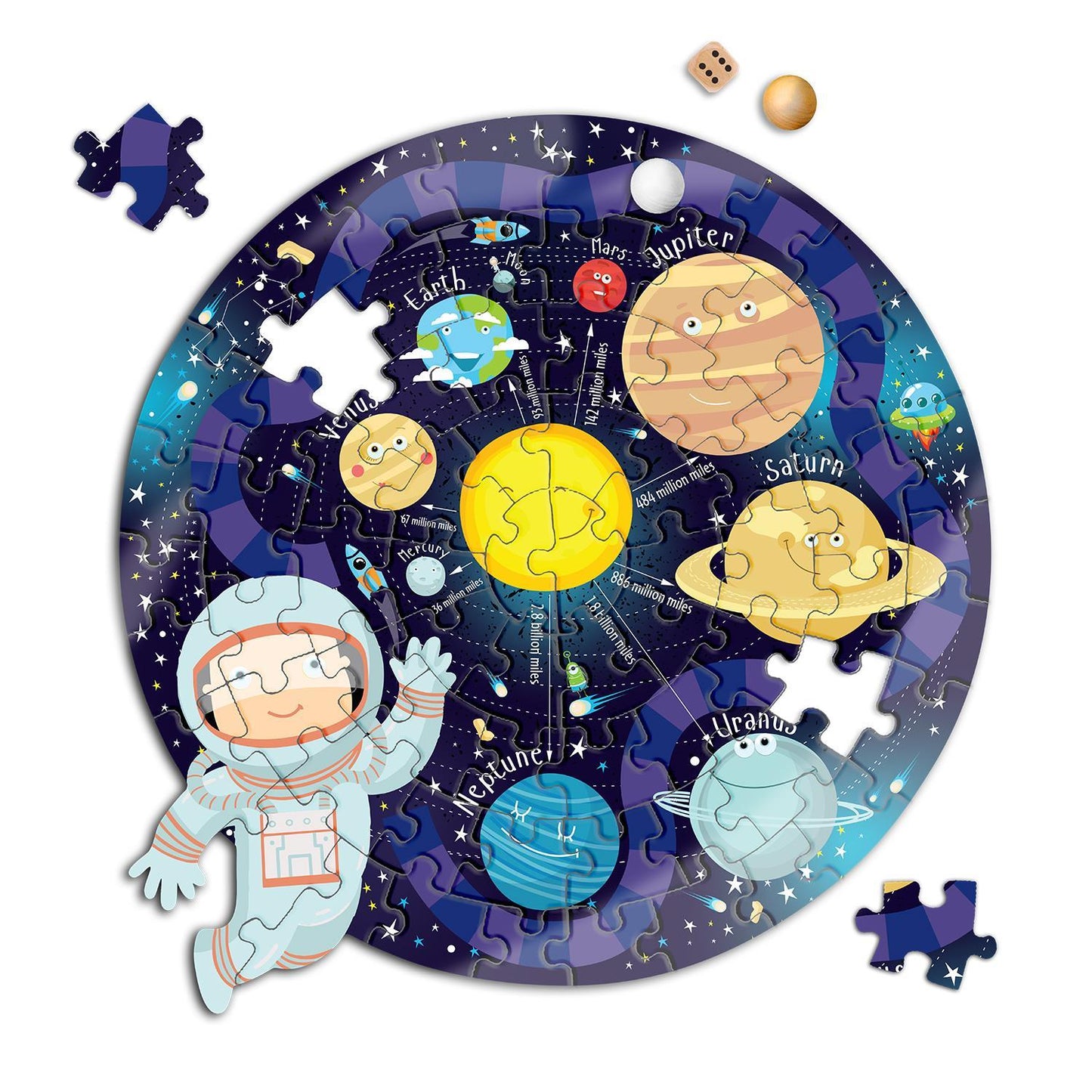 3-in-1 SPACE PUZZLE and GAME in Travel Box