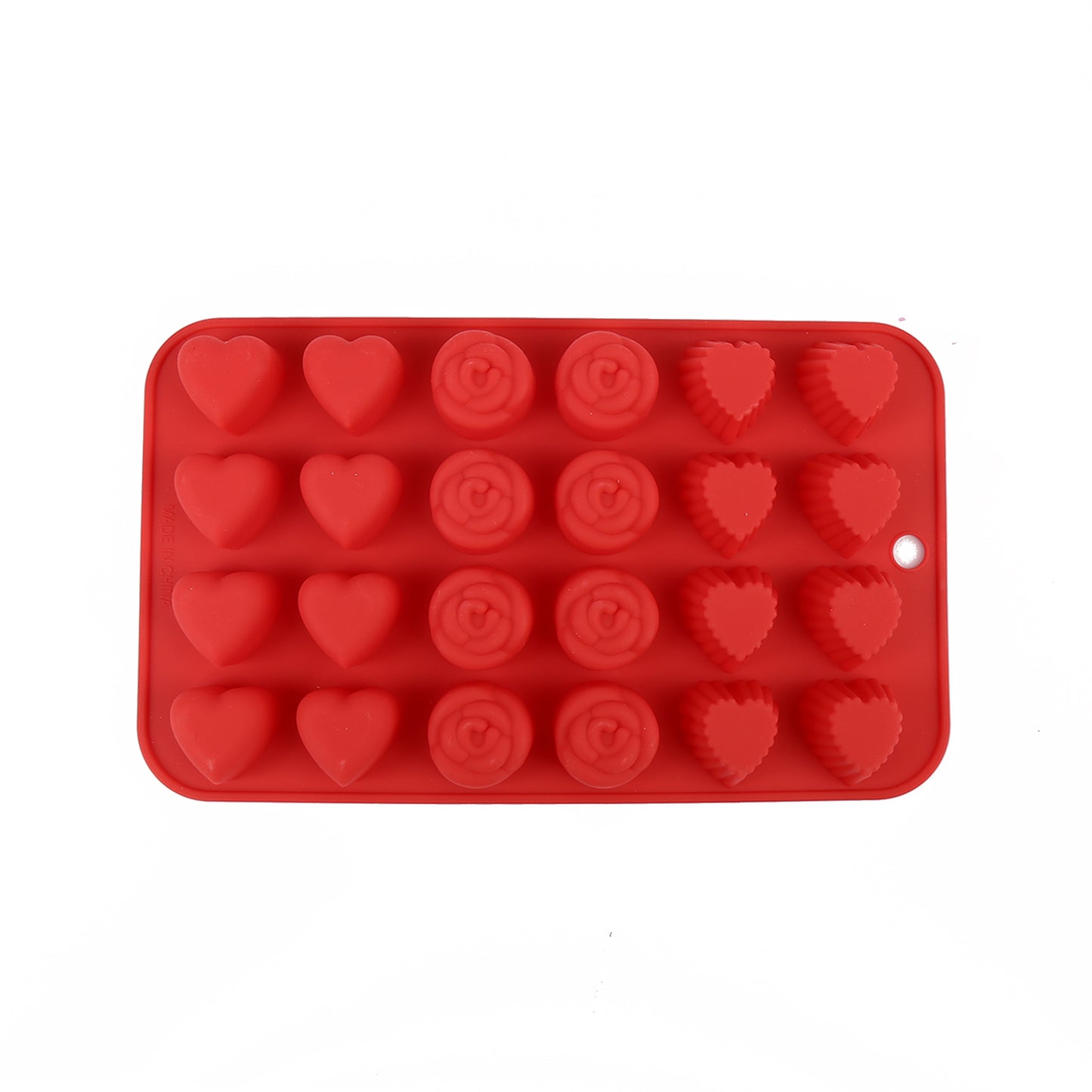 Cheep N Cheerful 19 Pc Deluxe Valentine Silicone Baking Kit, Silicone Molds, Cookie Cutters, Squeeze Bottle, Ruffled Bowl