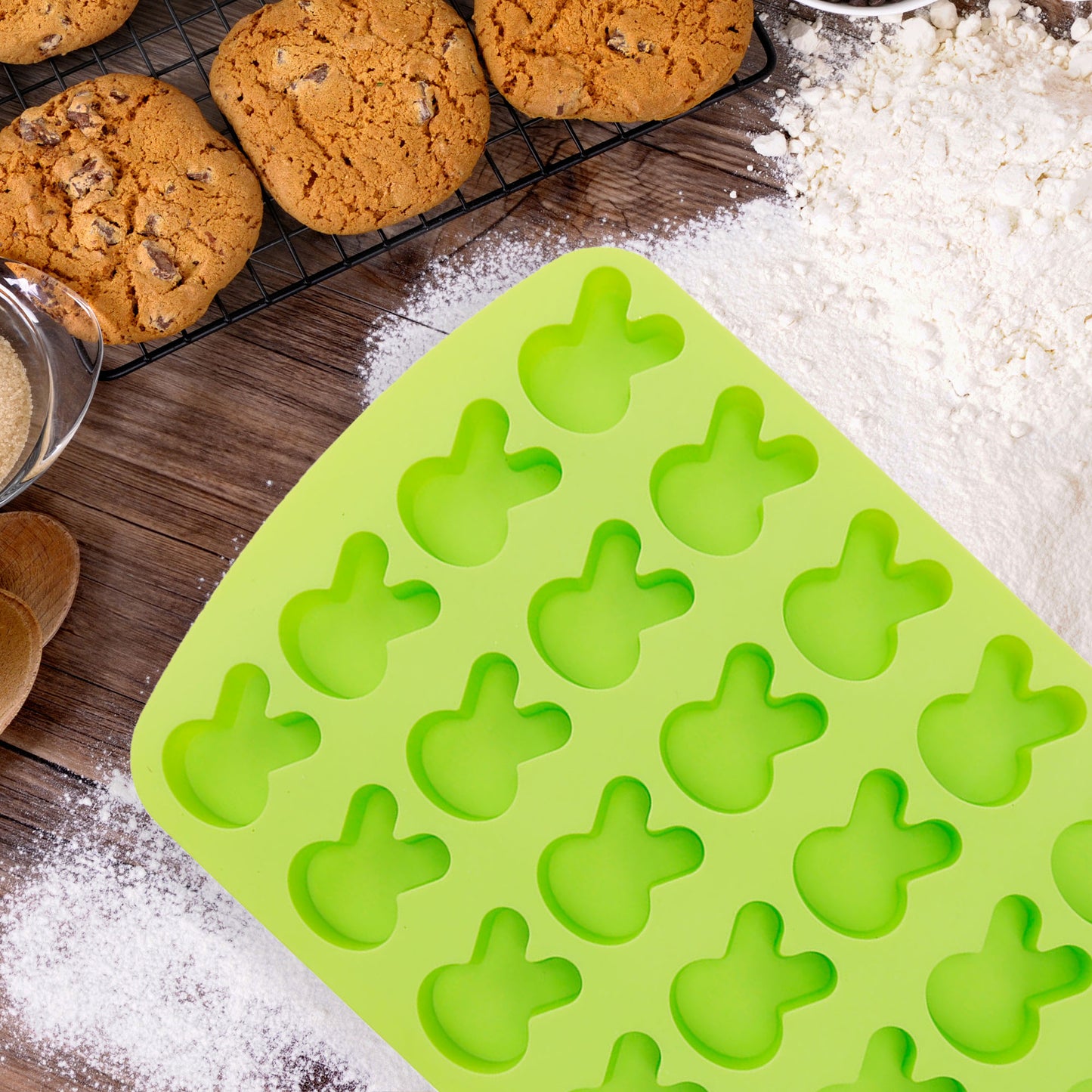 Cheep N Cheerful 11 Pc Easter Deluxe Baking Set, Silicone Molds, Cookie Cutters, Squeeze Bottles, Easter Baking