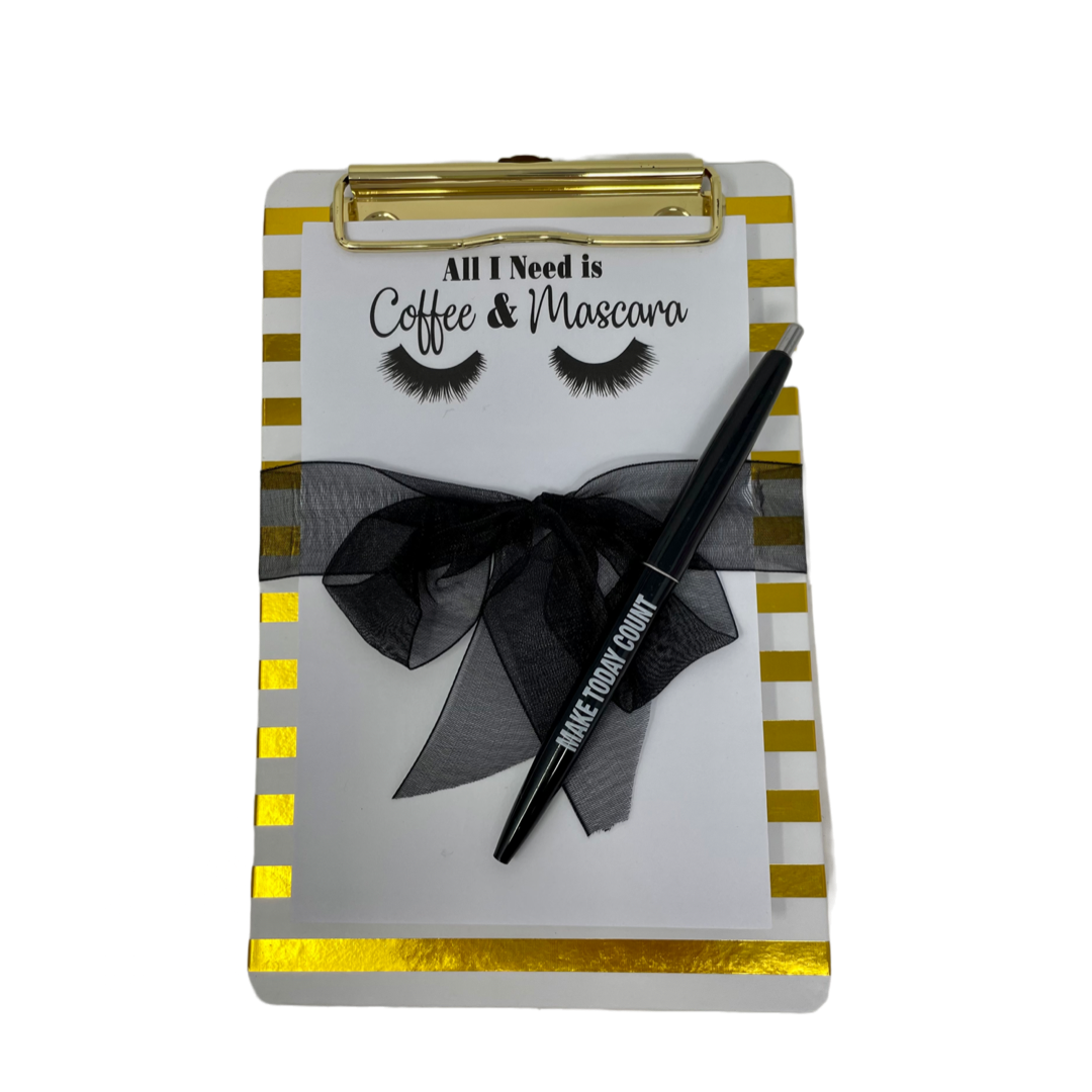 Lashes Tumbler and Notepad Giftable