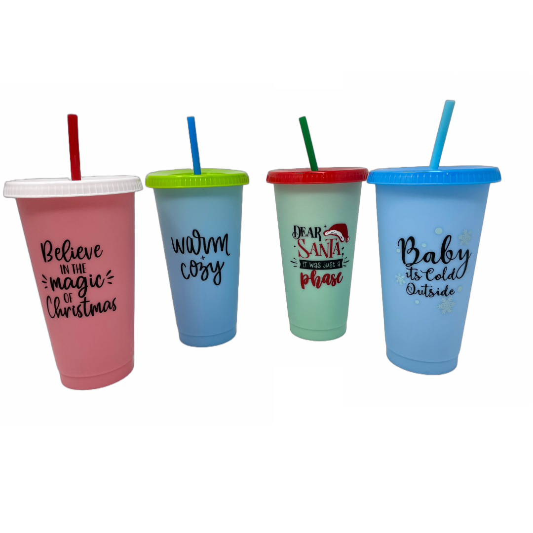Christmas Hot Temperature Color Changing Tumbler 8- Pack