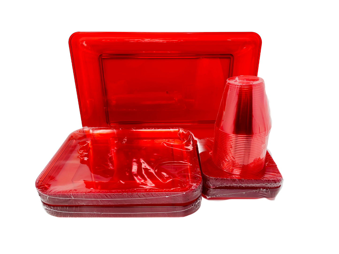 Red Holiday Partyware Set - Serves up to 20 - 90 Pcs