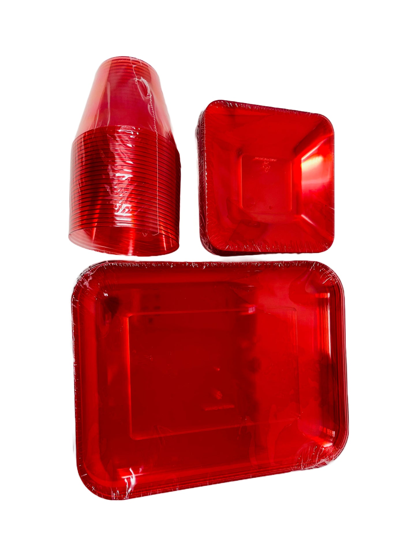 Red Holiday Partyware Set - Serves up to 20 - 90 Pcs
