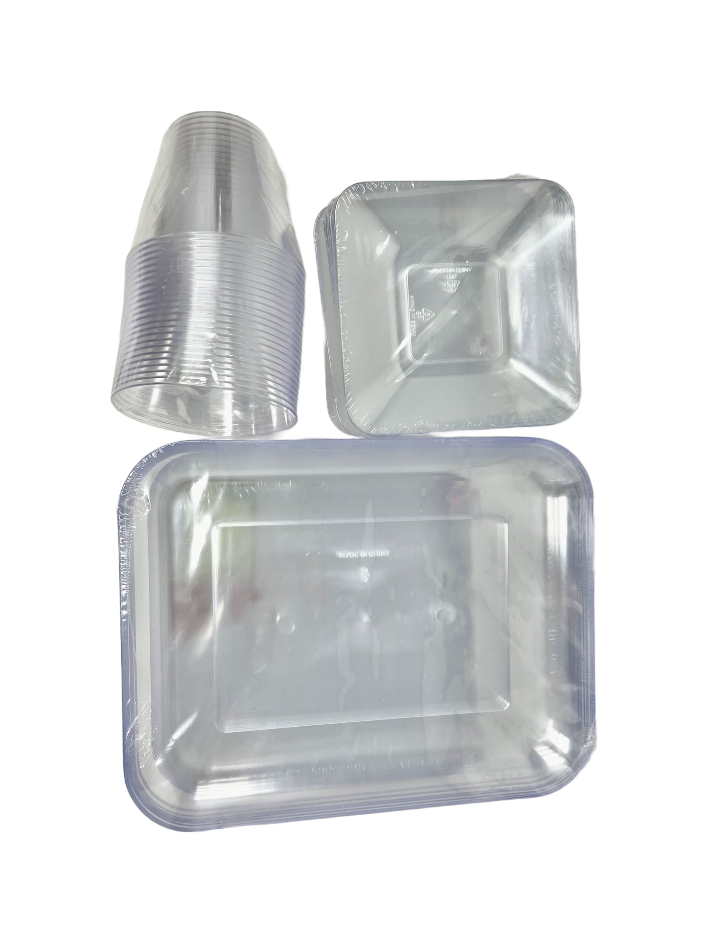 Clear Holiday Partyware Set - Serves Up To 20 - 90 Pc Set