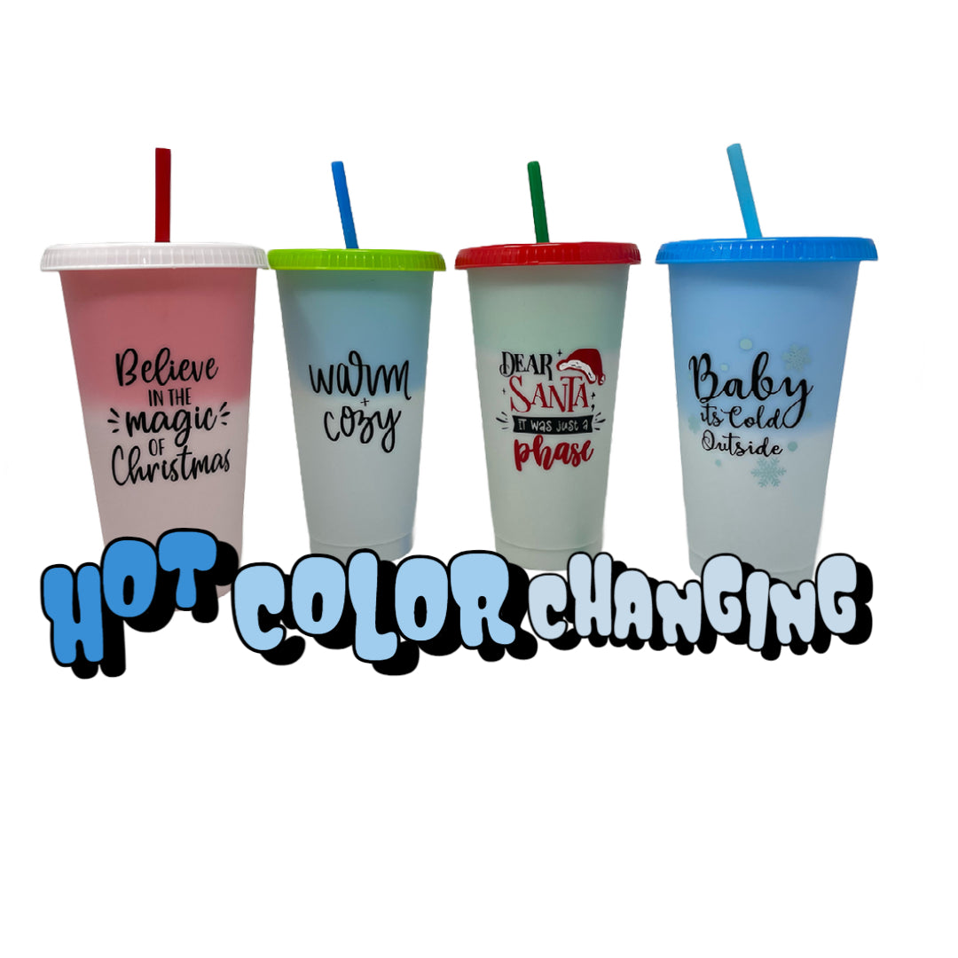Christmas Hot Temperature Color Changing Tumbler 8- Pack