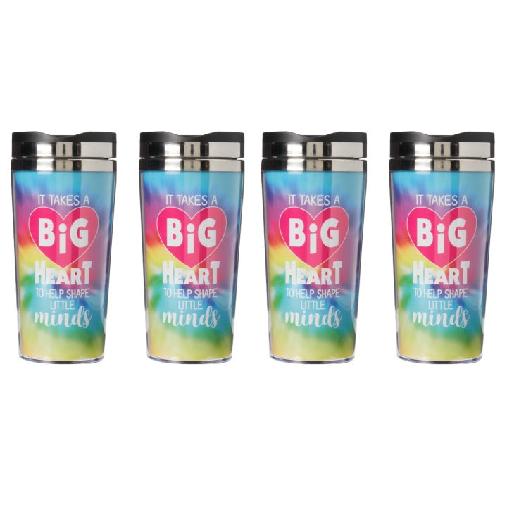 Cheep N Cheerful Teacher Appreciation Coffee Tumbler 4- Pack, Valentine Teacher Gifts, Teacher Tumblers