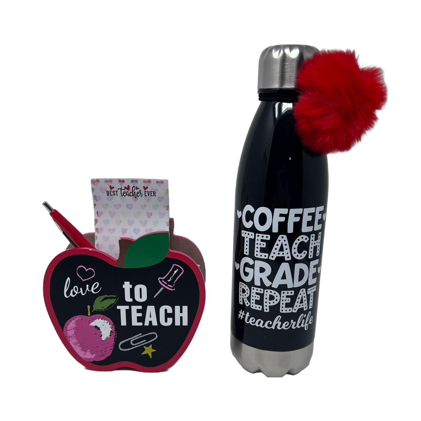 COFFEE, TEACH, REPEAT Water Bottle and Notepad Set