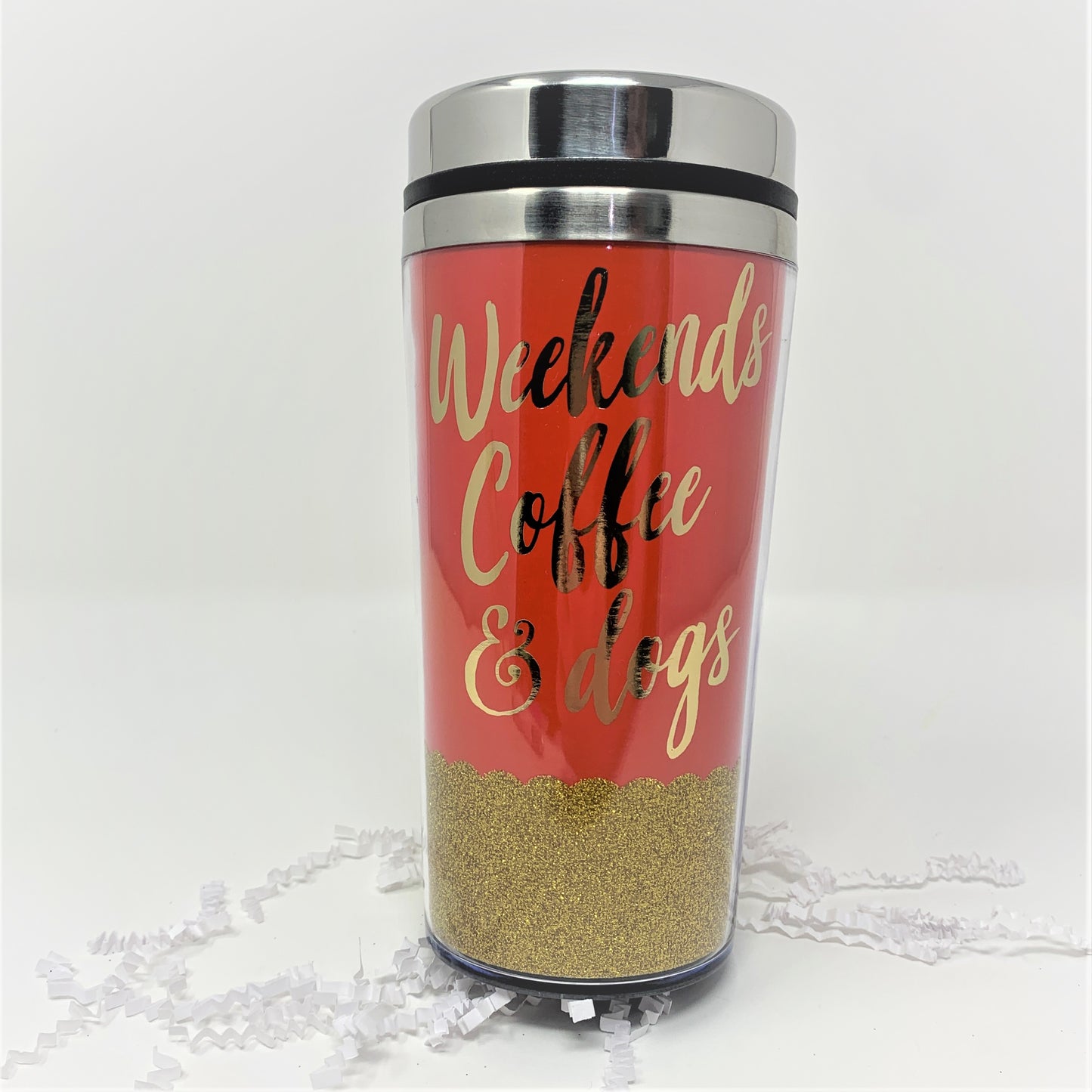 Cheep N Cheerful Dog Mom Gift Bundle, Appreciation Gift, Coffee Tumbler, Doggy Photo Clip Frame, Note Pad and Pen