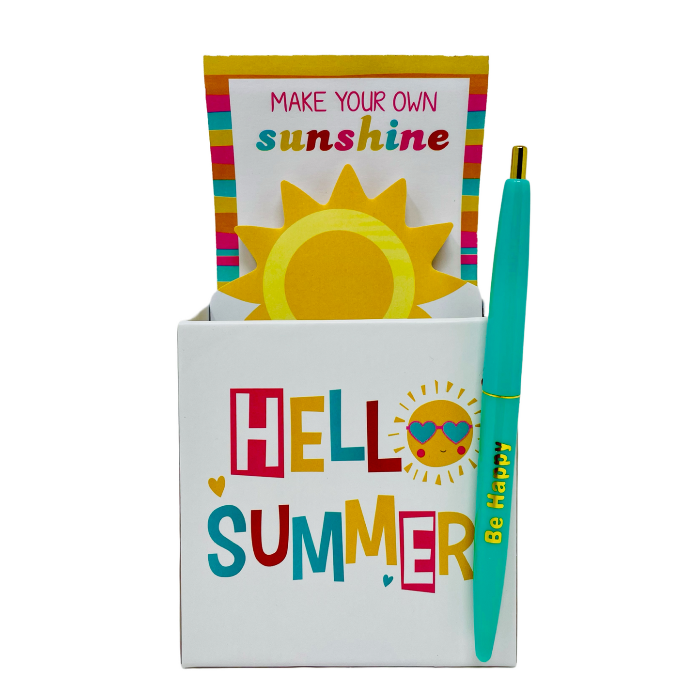 Cheep N Cheerful "Hello Summer" Gift Bundle, Water Bottle, Note Pad, Summer Tote, Hair Ties, Key Chain, Teacher Giftable