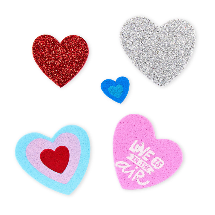Cheep N Cheerful 4-Pack Valentine Mailbox Craft Kits, Foam Stickers, Kids Valentine