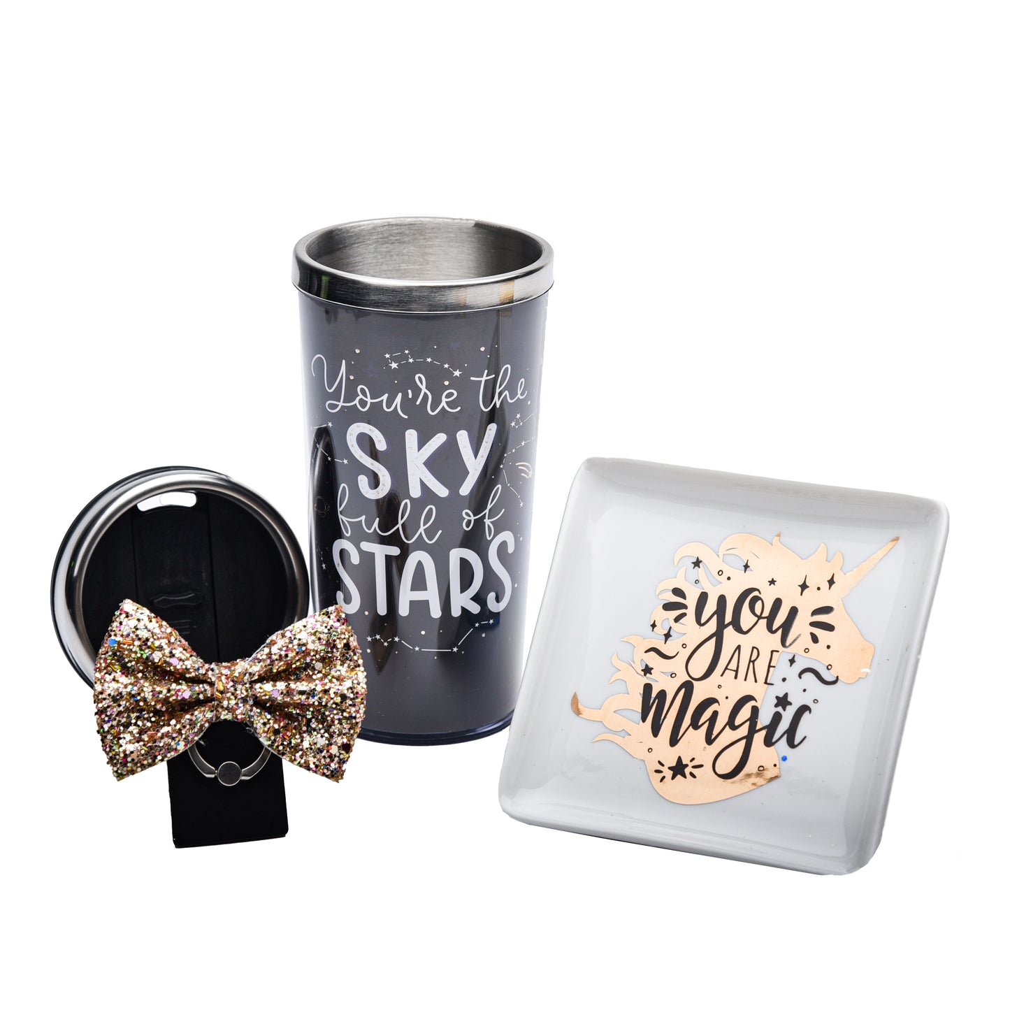 Cheep N Cheerful "You Are Magic" Gift Bundle, Teacher Gift, Appreciation Giftable, Coffee Tumbler, Trinket Tray, Keychain