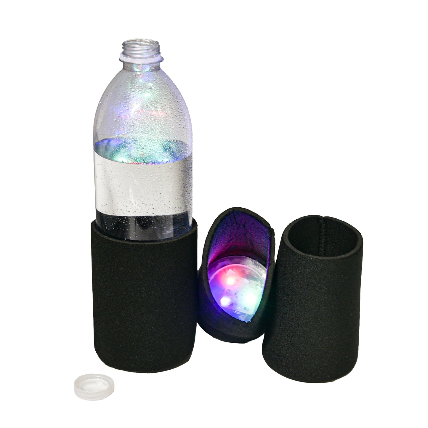 Bulk Blank Foam Light Up Drink Sleeve Multi-Pack, Black Light Up Can Coolers for Vinyl Projects, 12-Pack
