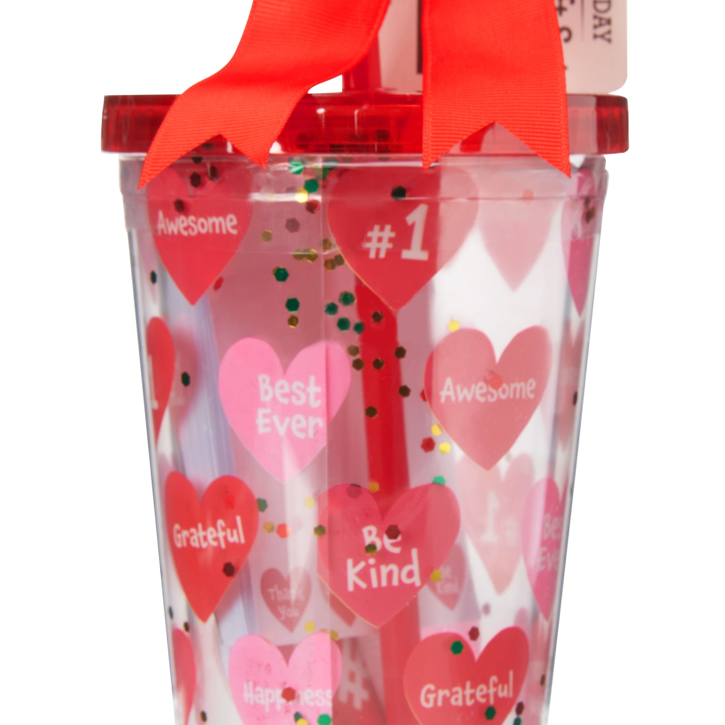 Cheep N Cheerful Valentines Day Teacher Gift Set, Tumbler, Solar Flower, Stationary Set, 10 pcs