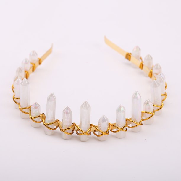 White Stone Crown Halloween Costume Accessory, Costume Accessory, Play Crown