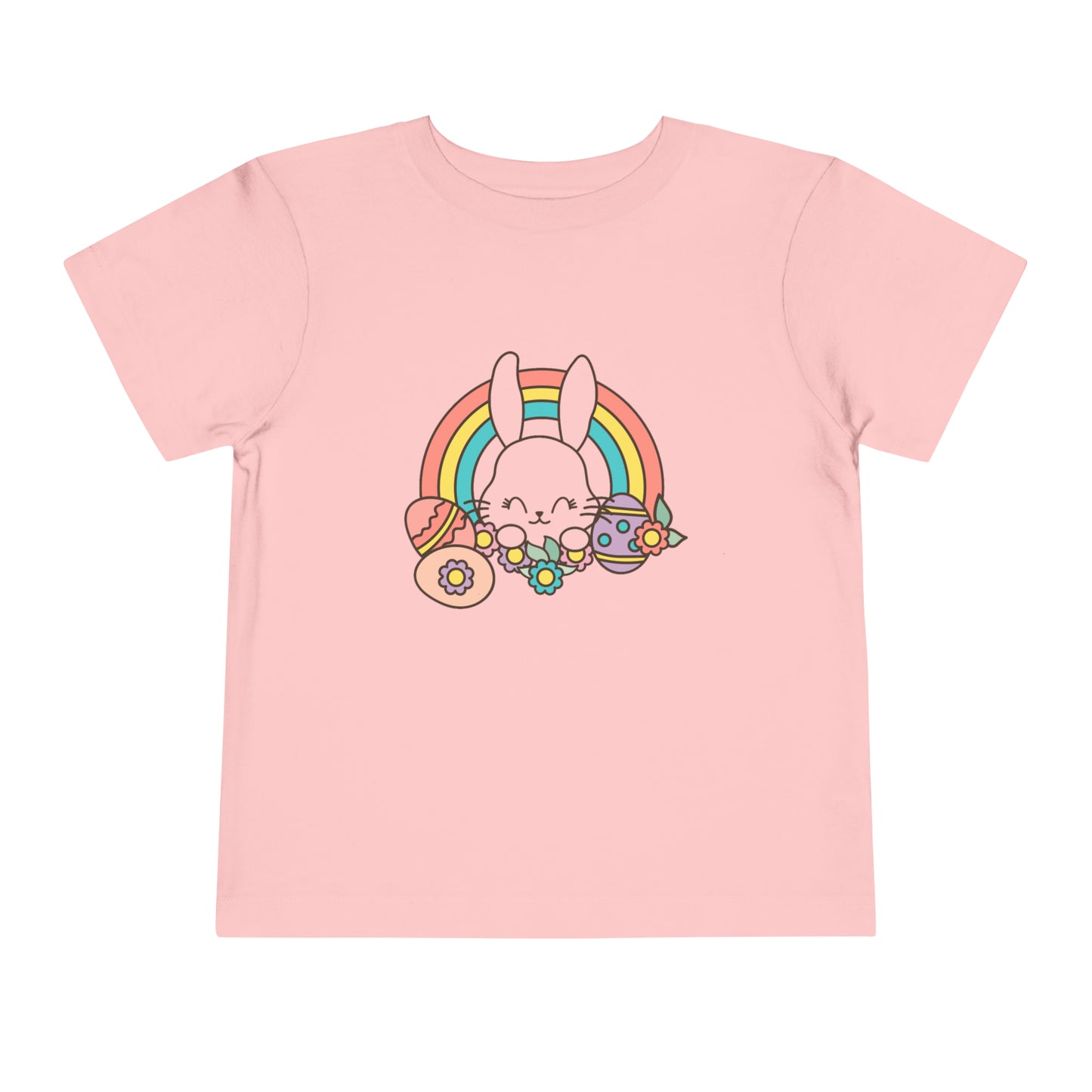 Happy Easter Rainbow Bunny - Toddler Short Sleeve Tee