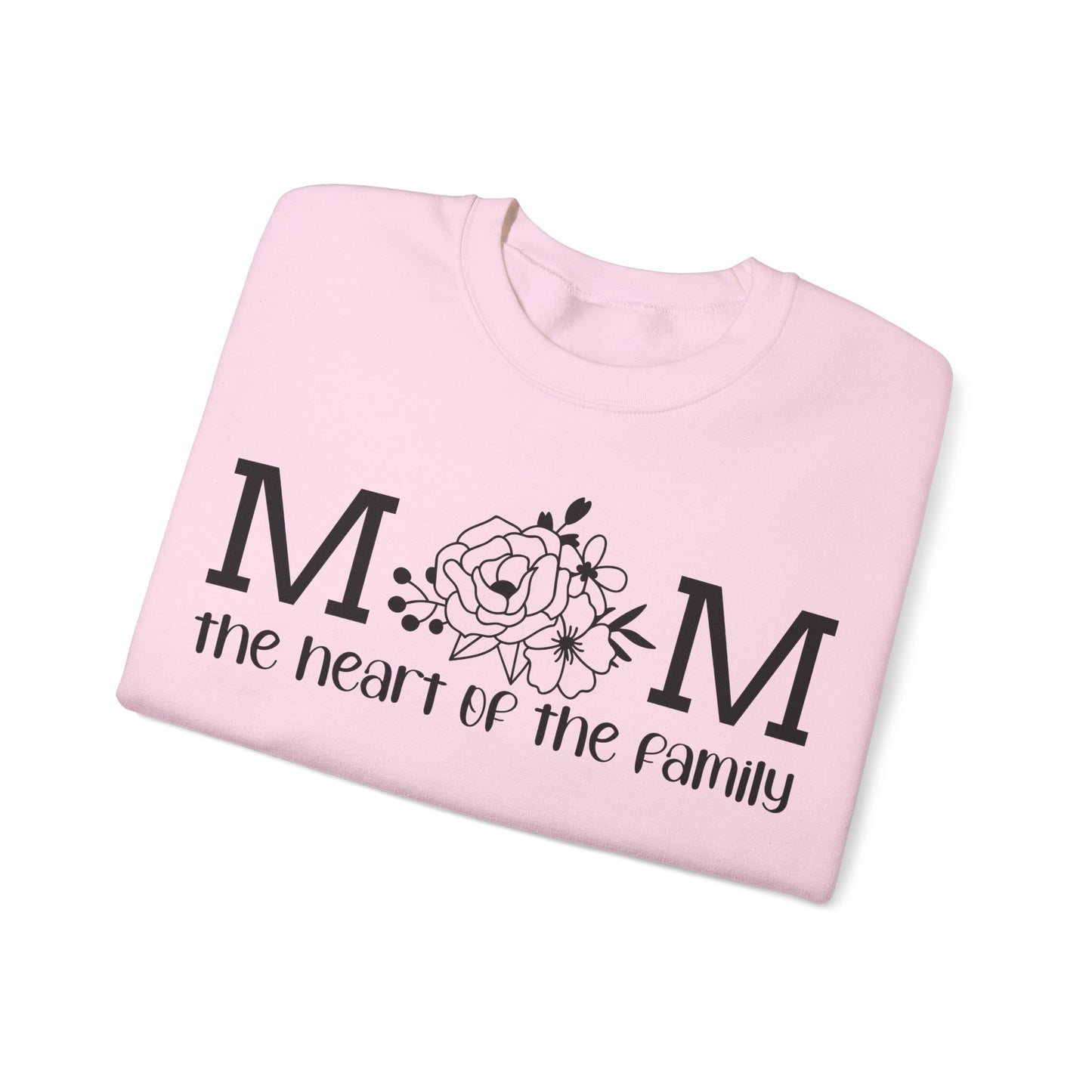 Mom The Heart of The Family Unisex Heavy Blend™ Crewneck Sweatshirt