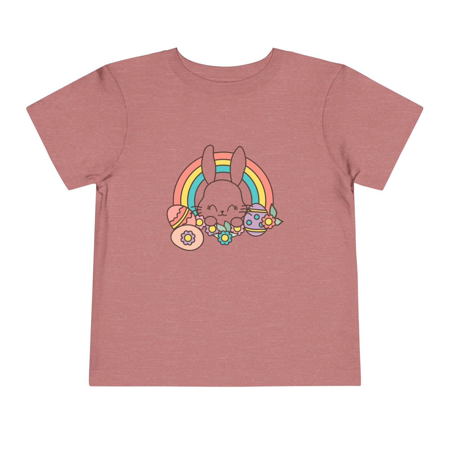 Happy Easter Rainbow Bunny - Toddler Short Sleeve Tee
