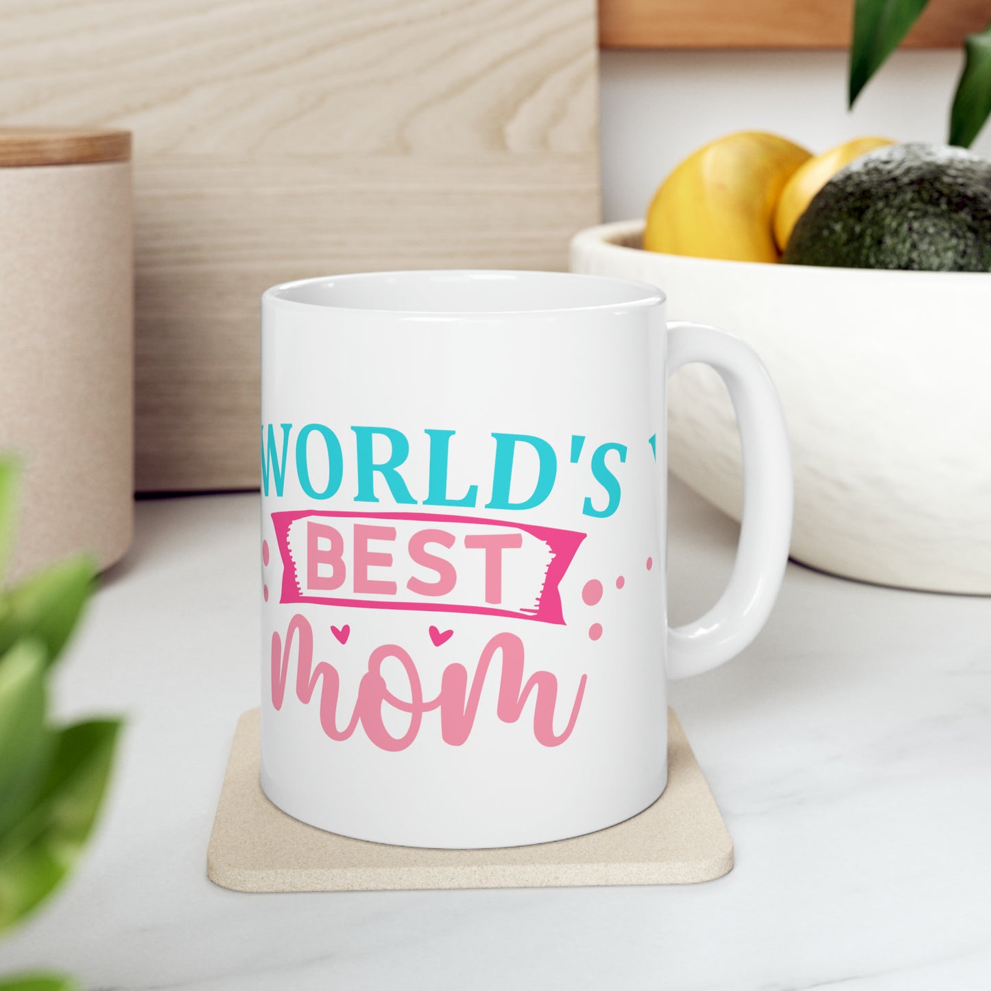 Worlds Best Mom Ceramic Mug, 11oz