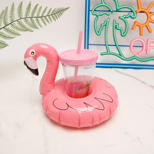 Pink "Summer Vibes Only" Tumbler With Unicorn Floatie