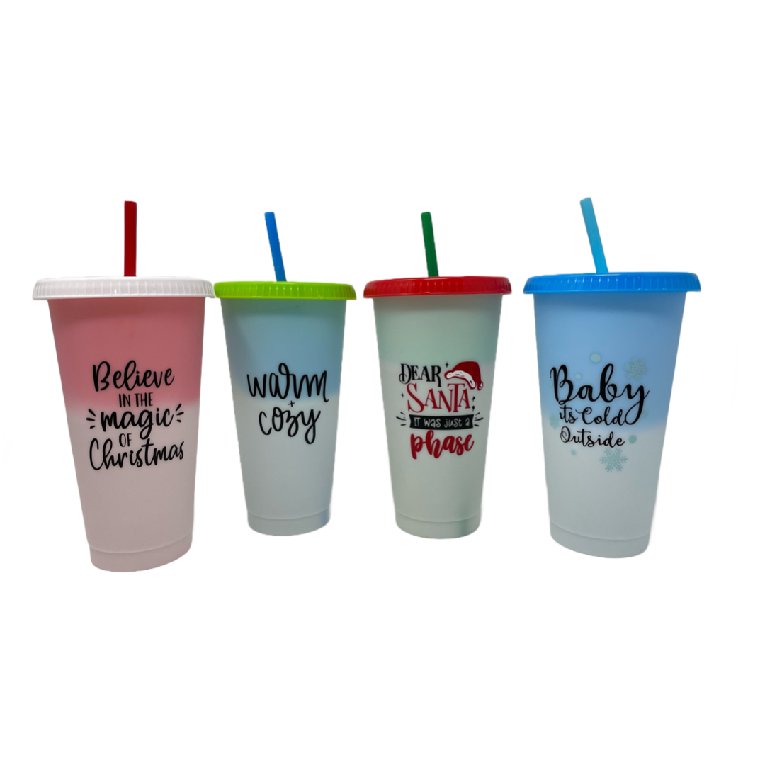 Christmas Hot Temperature Color Changing Tumbler 8- Pack