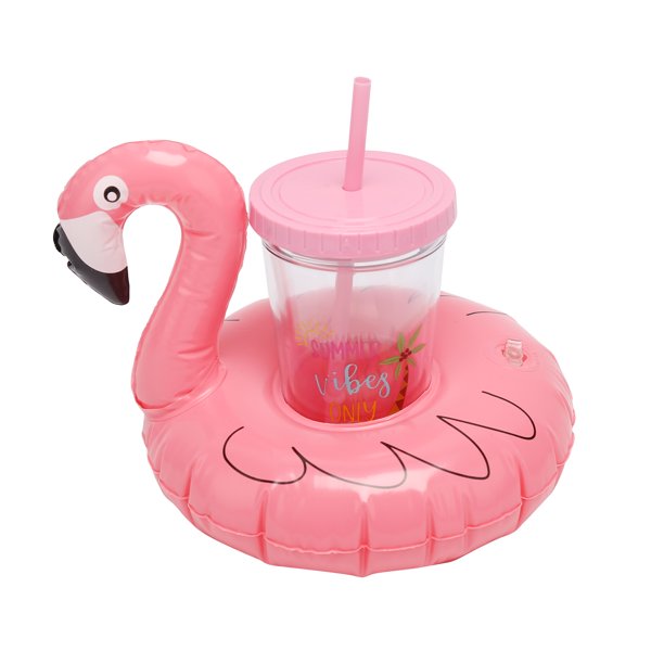 Pink "Summer Vibes Only" Tumbler With Unicorn Floatie