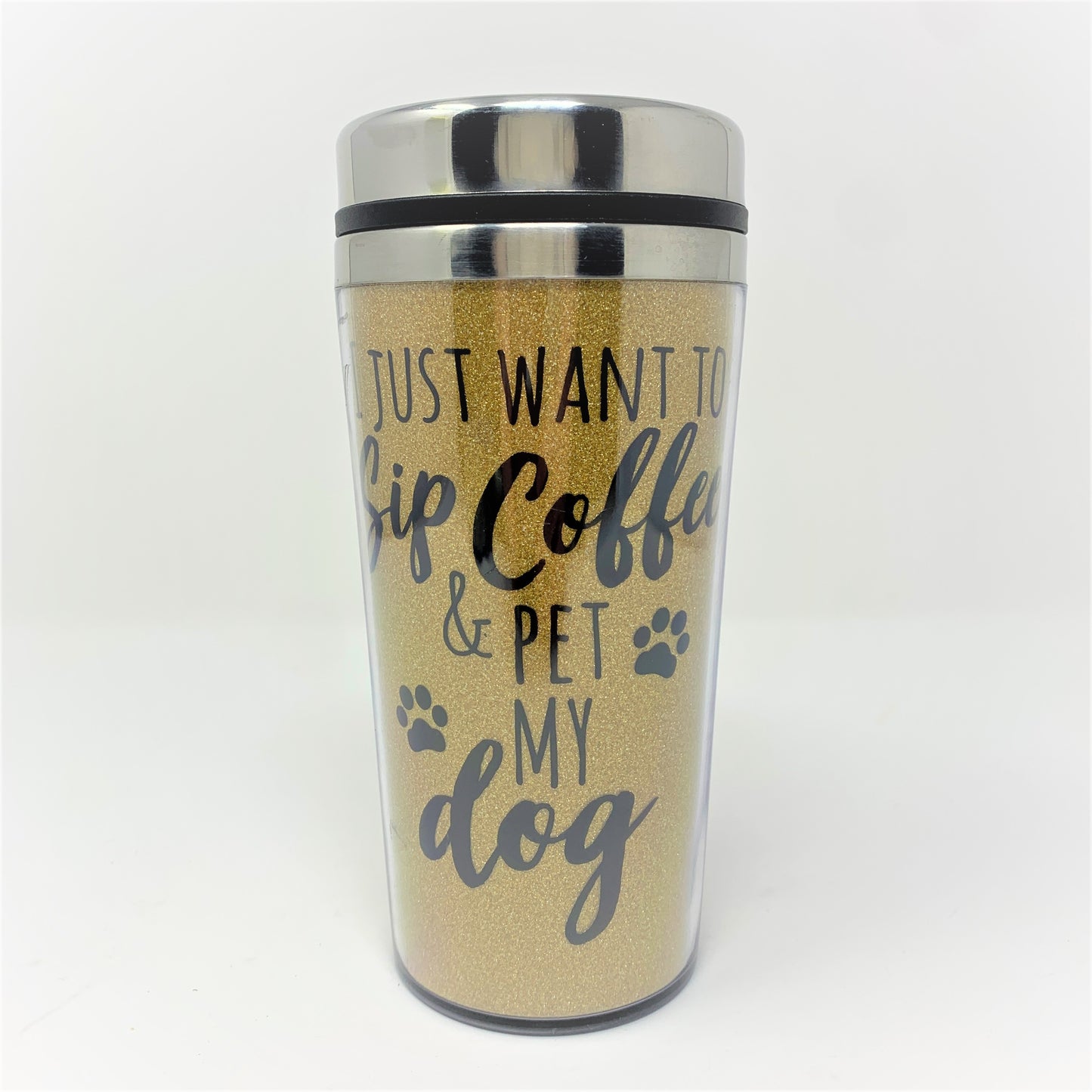 "Me and My Dog" Inspired Stainless Coffee Mug and Photo Clip Frame Gift