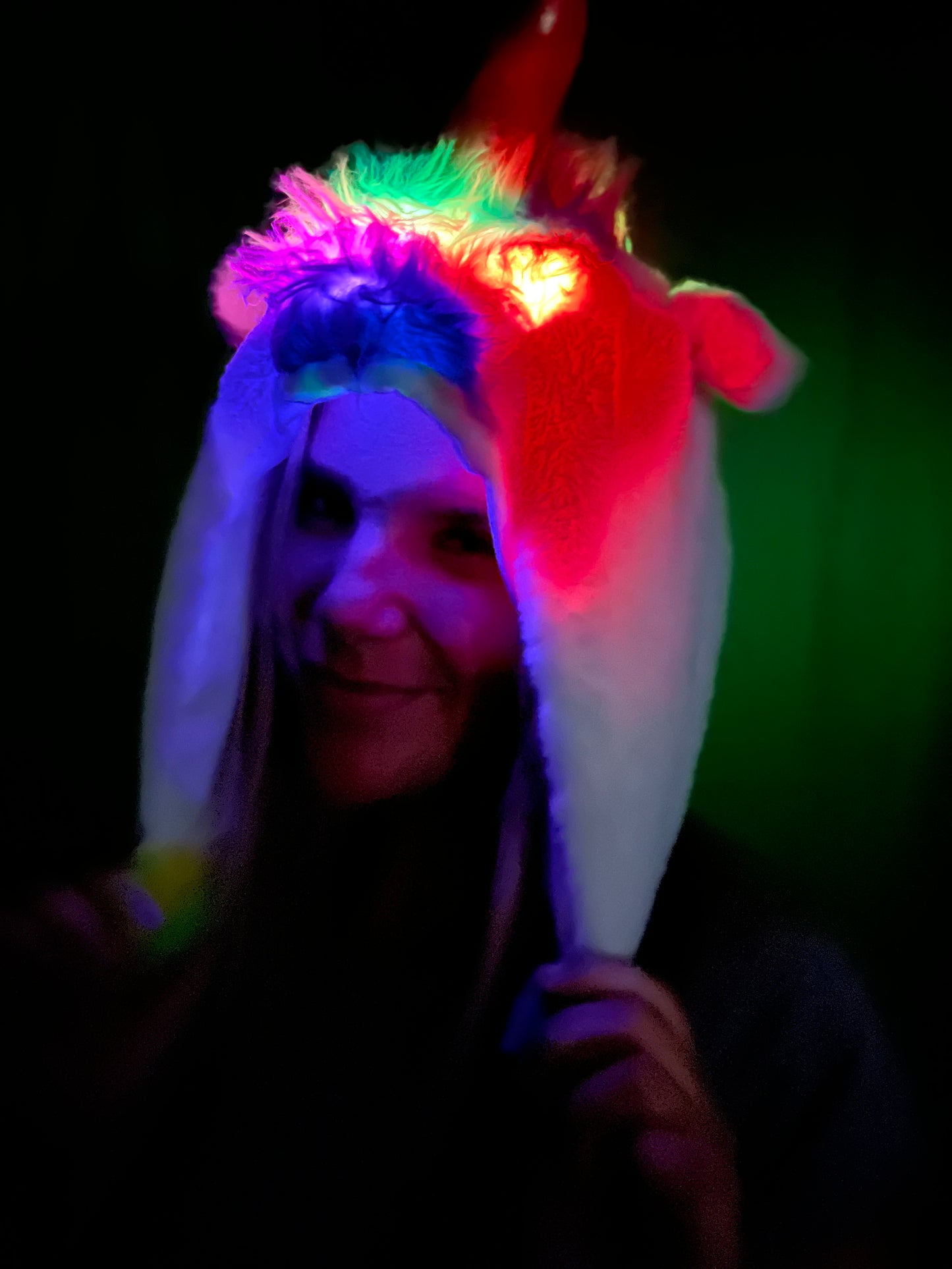 Light Up Unicorn Hood - Faux Fur Unicorn Hat with Light Up Function