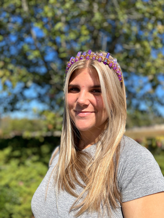 Purple Stone Crown, Halloween Costume Accessory