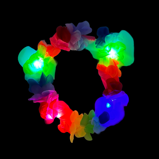 4 PACK LED Flower Leis, Light Up Lei Party Supplies, Party Accessories,