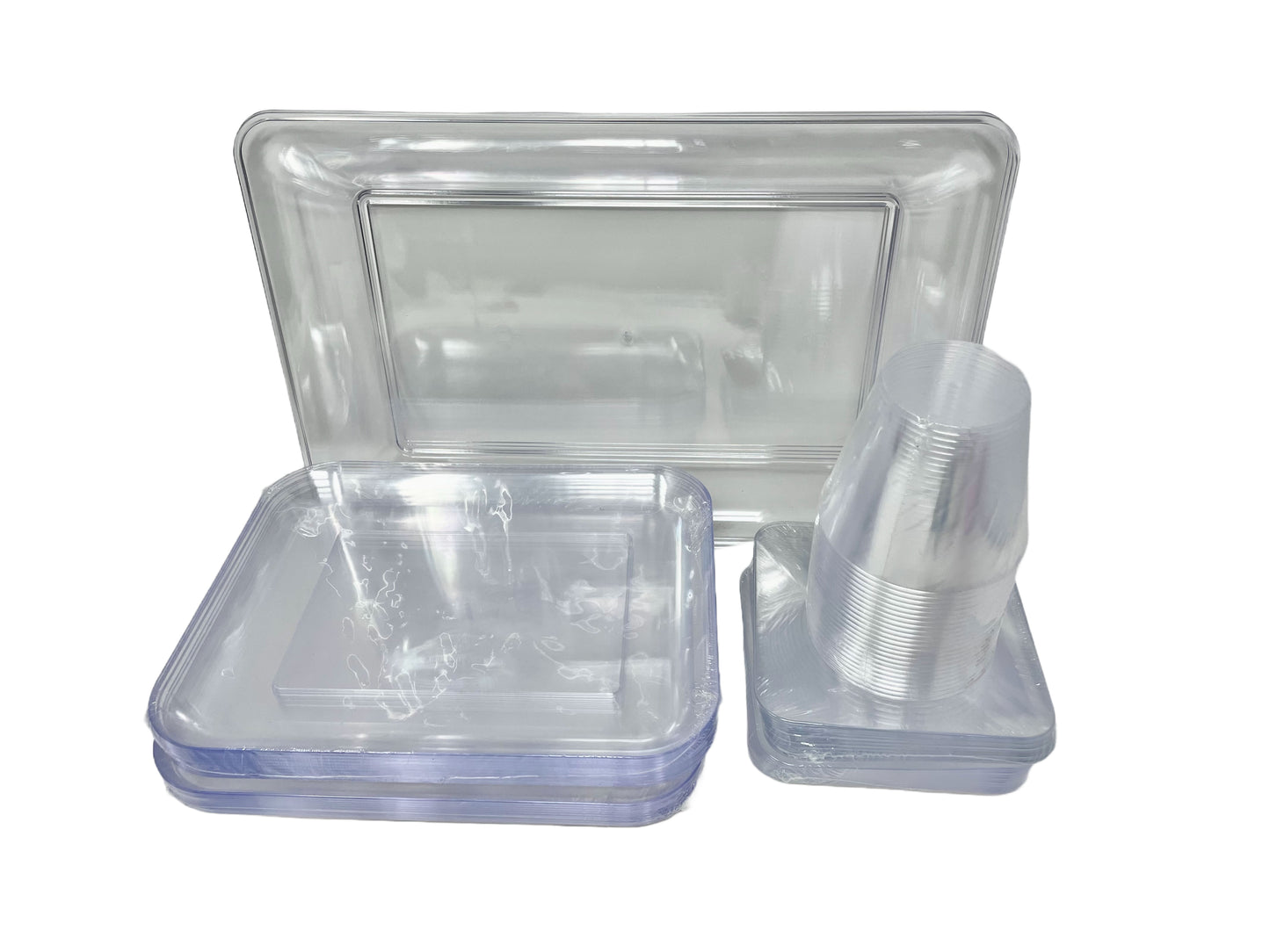Clear Holiday Partyware Set - Serves Up To 20 - 90 Pc Set