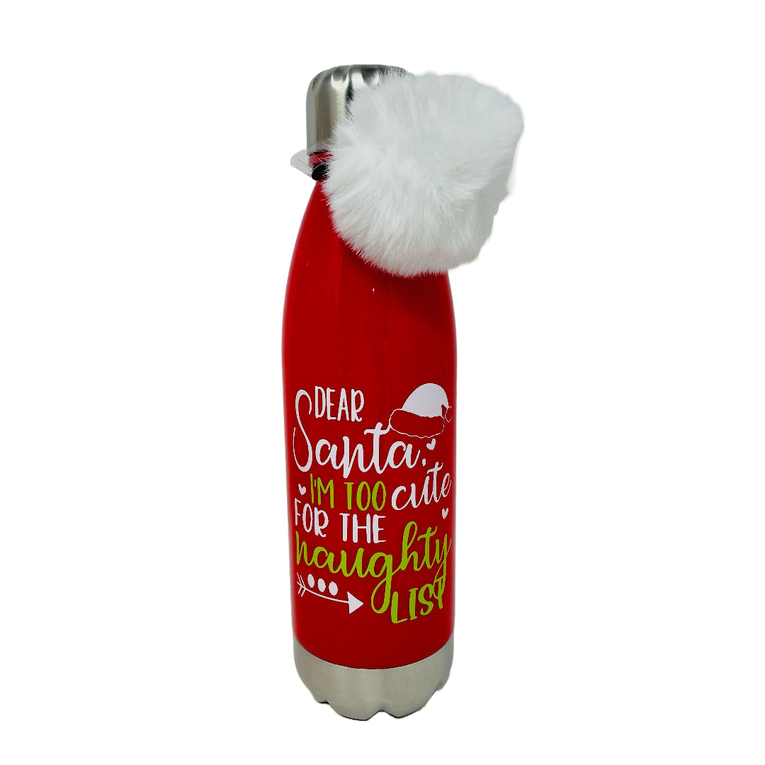 Dear Santa Water Bottle with Hair Tie 4 - Pack