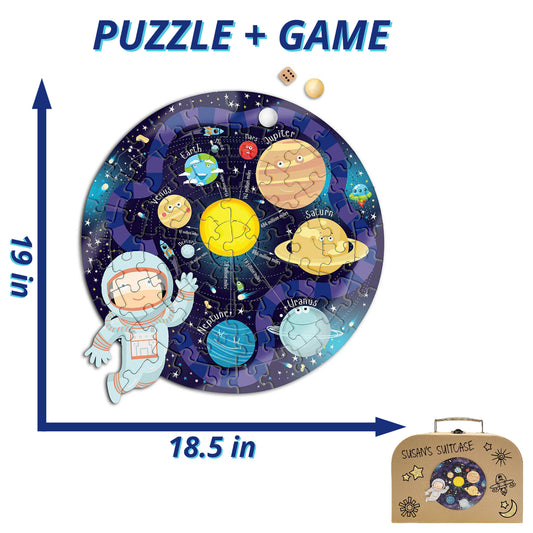 3-in-1 SPACE PUZZLE and GAME in Travel Box