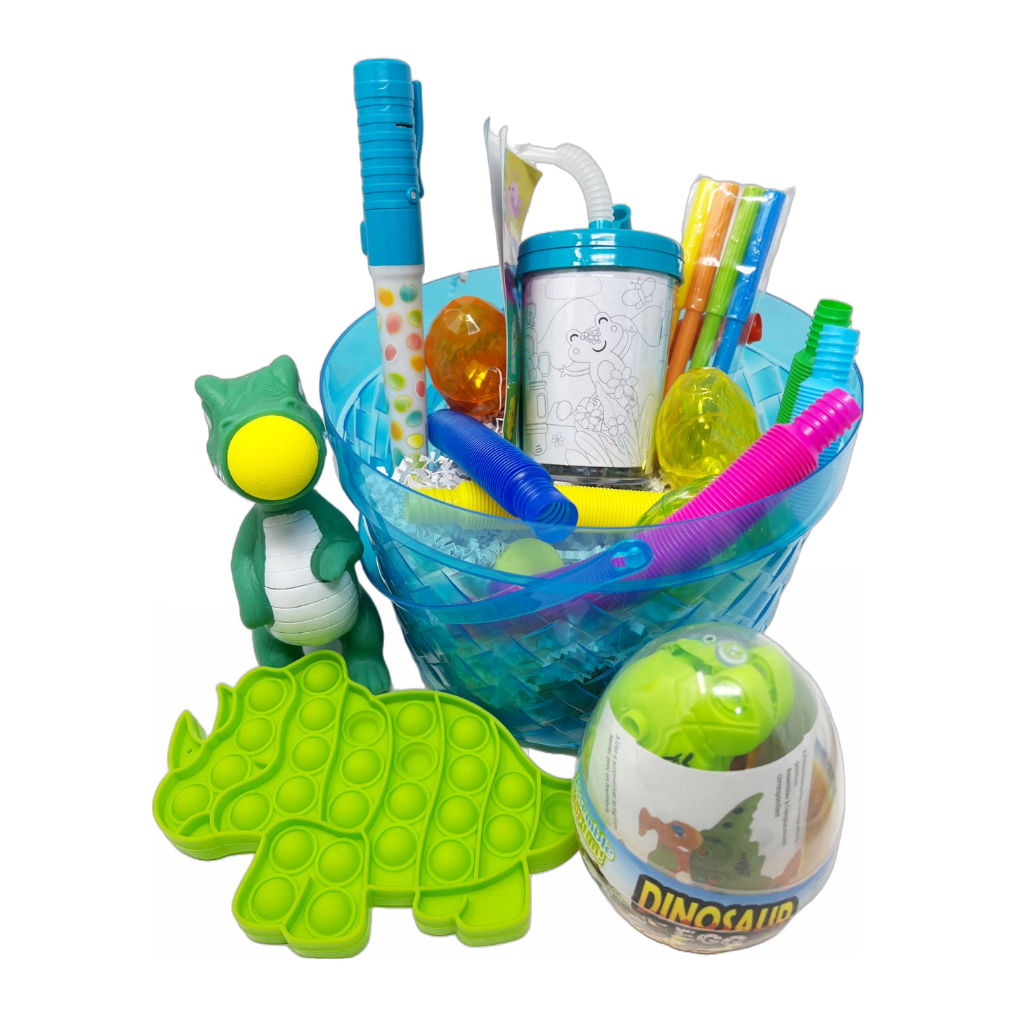 Cheep N Cheerful Build a Basket Boy, LED Basket with Novelty Toys Easter Basket Kit