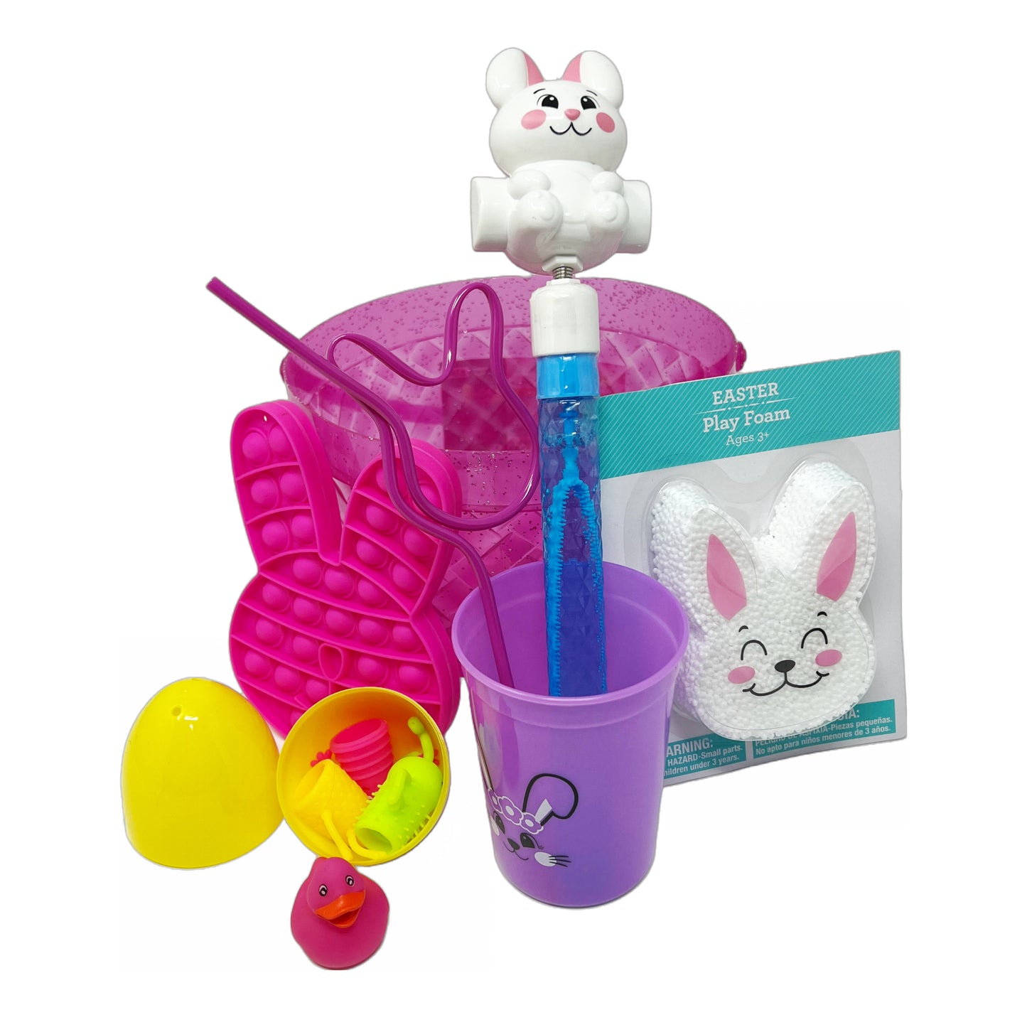 Cheep N Cheerful Girls Build a Basket, LED Easter Basket with Novelty Toys, Easter Basket Kits