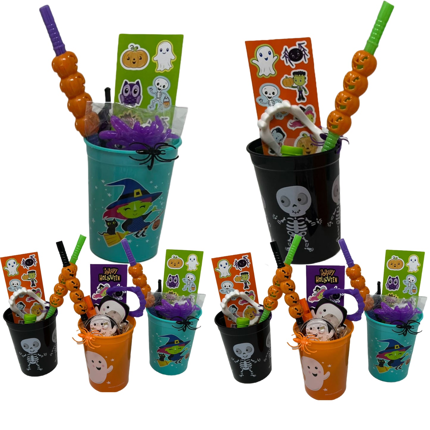 Cup-O-Treats Bundle, 8 Cups with Novelty Party Favors
