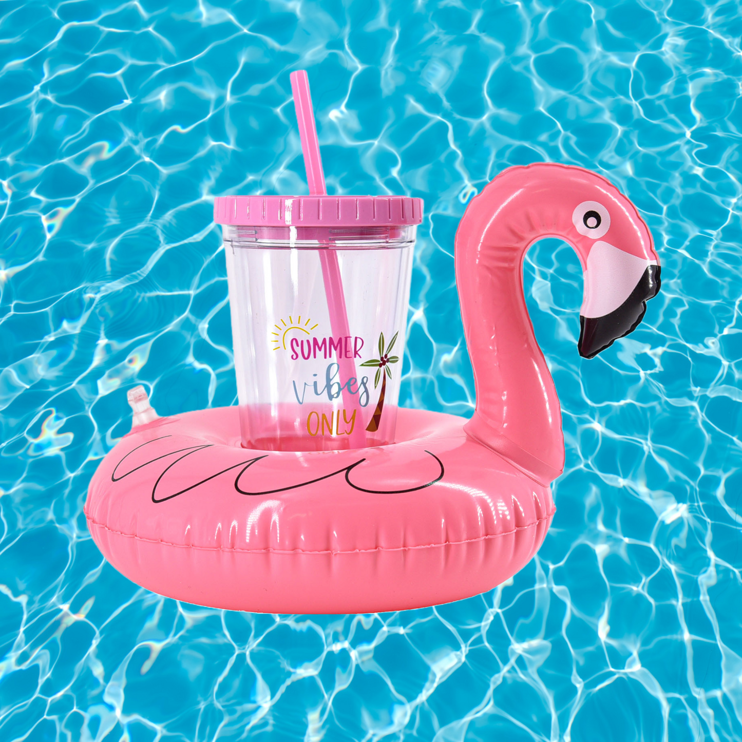 Pink "Summer Vibes Only" Tumbler With Unicorn Floatie