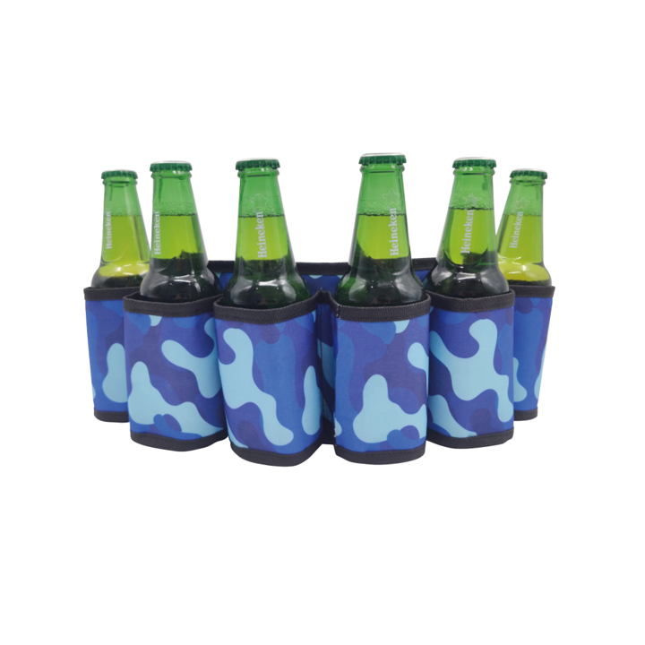 Camo Beer Belt, Adjustable 6 Pack Beer Can Holster, Party Accessory